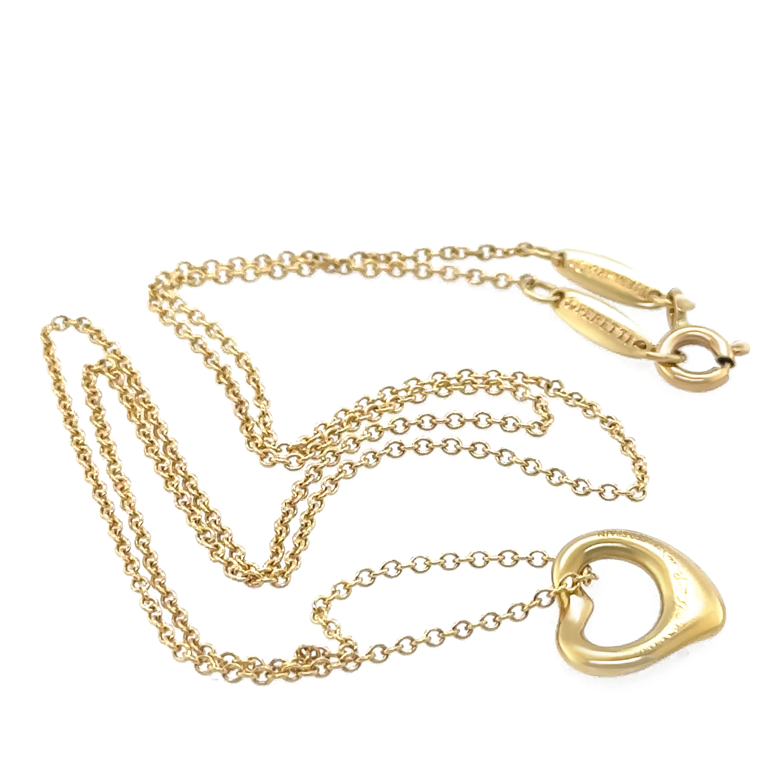 Tiffany & Co 18ct Yellow Gold Elsa Peretti Open Heart Pendant 3g - Image 6