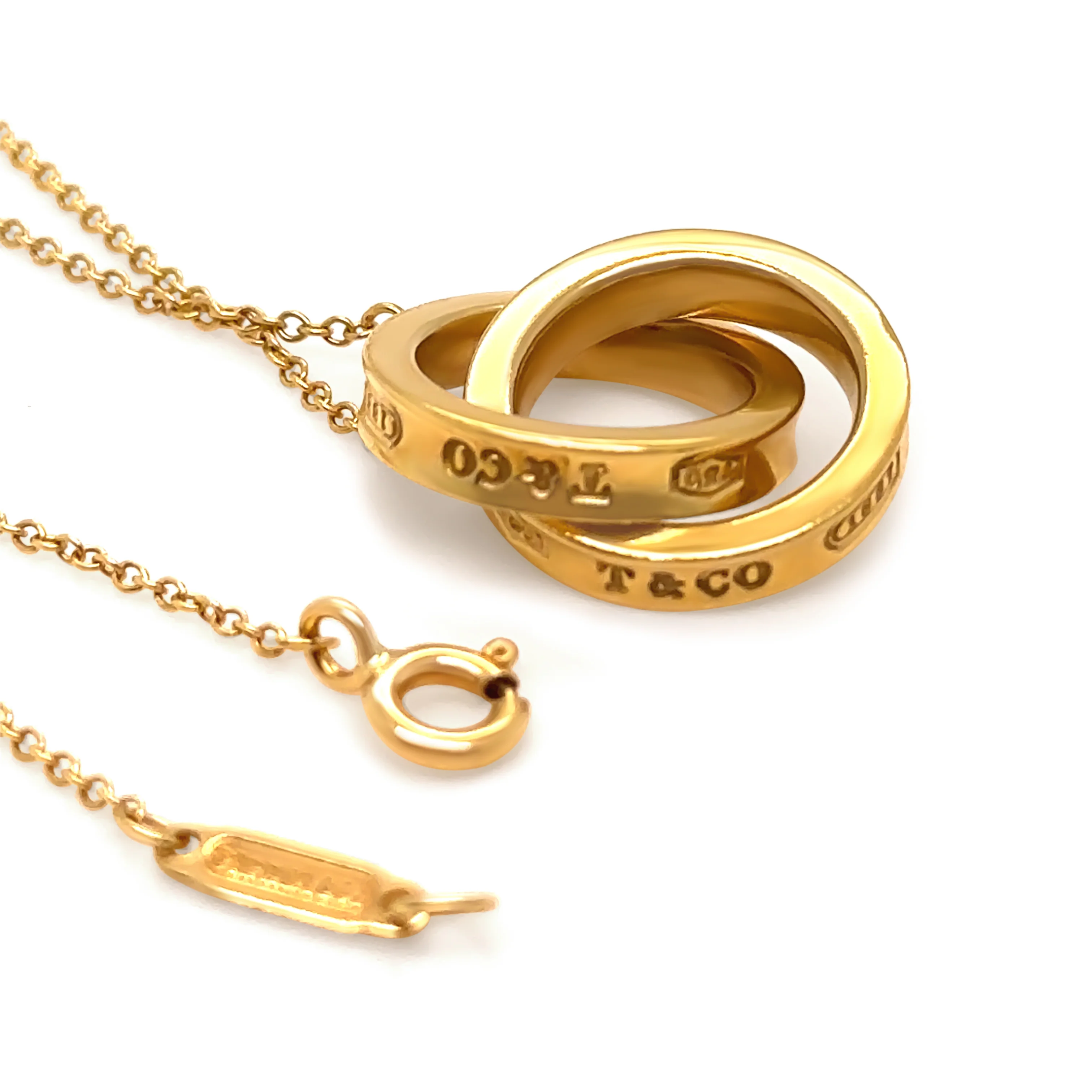 Tiffany & Co. 18ct Yellow Gold Interlocking Circles Pendant Necklace 7.06g - Image 6