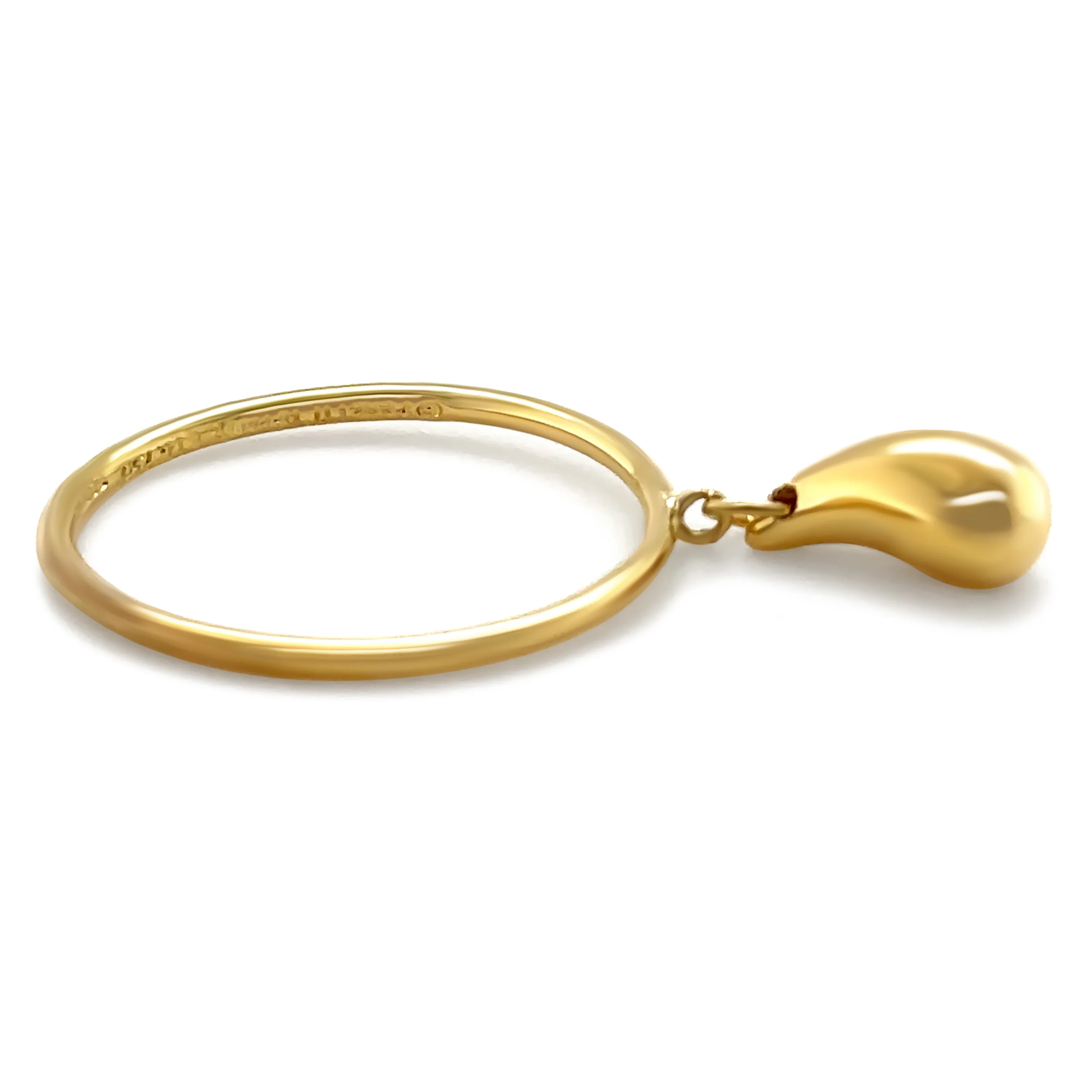 Tiffany & Co 18ct Yellow Gold Rare 1999 Elsa Peretti Teardrop Ring 2.6g - Image 2