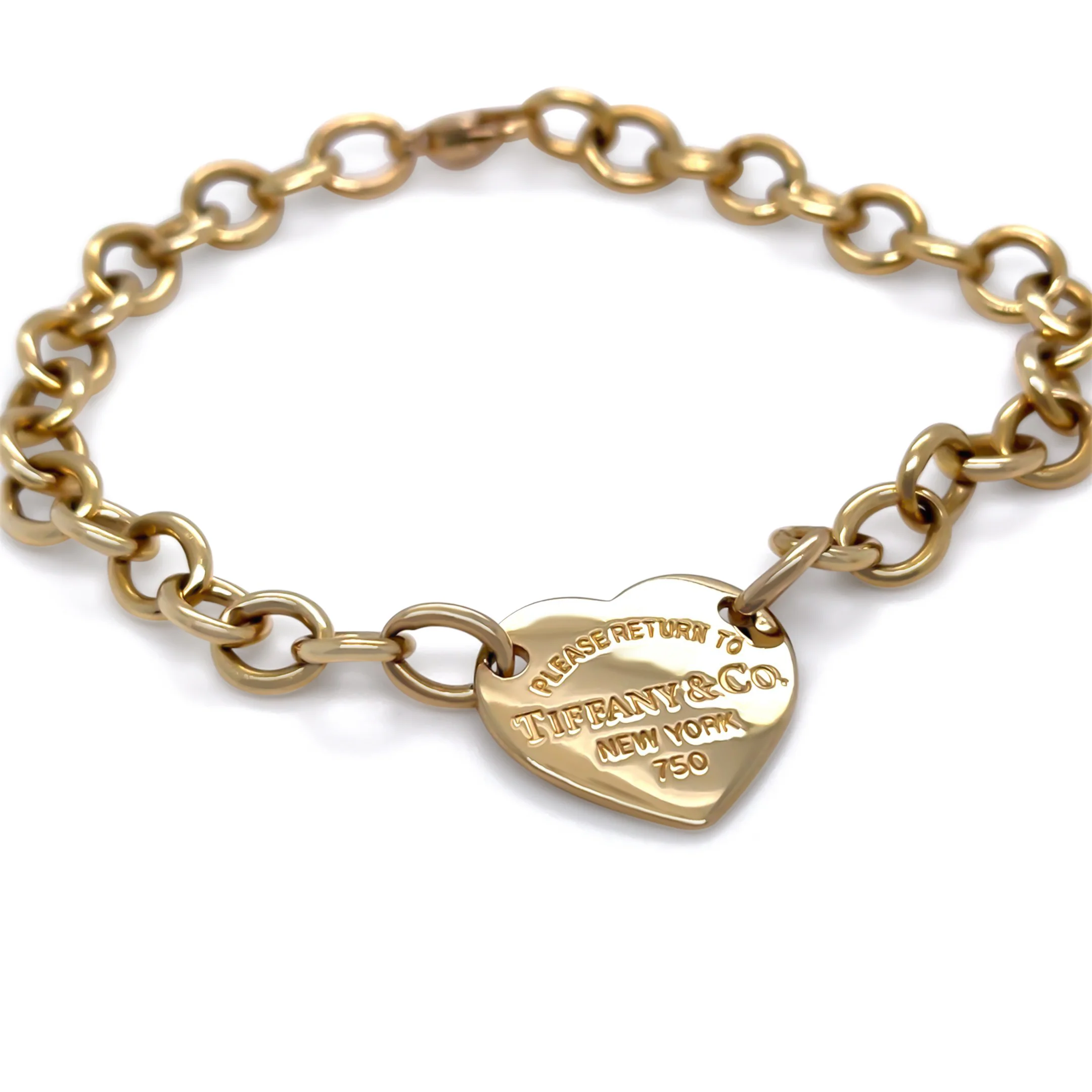 Tiffany & Co. 18ct Yellow Gold Return to Tiffany Full Heart Toggle Bracelet 26.5g - Image 2