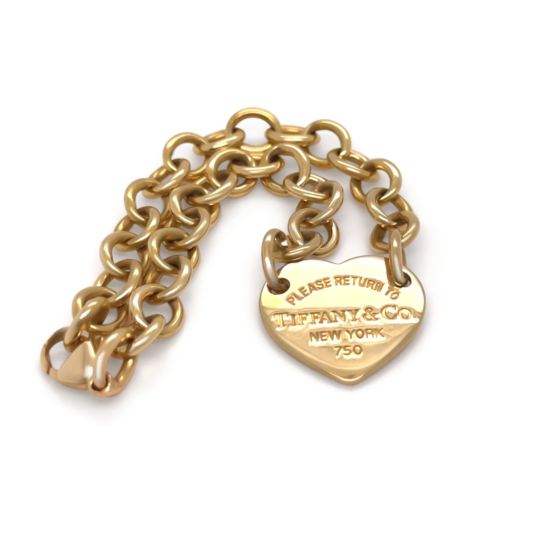 Tiffany & Co. 18ct Yellow Gold Return to Tiffany Full Heart Toggle Bracelet 26.5g - Image 6