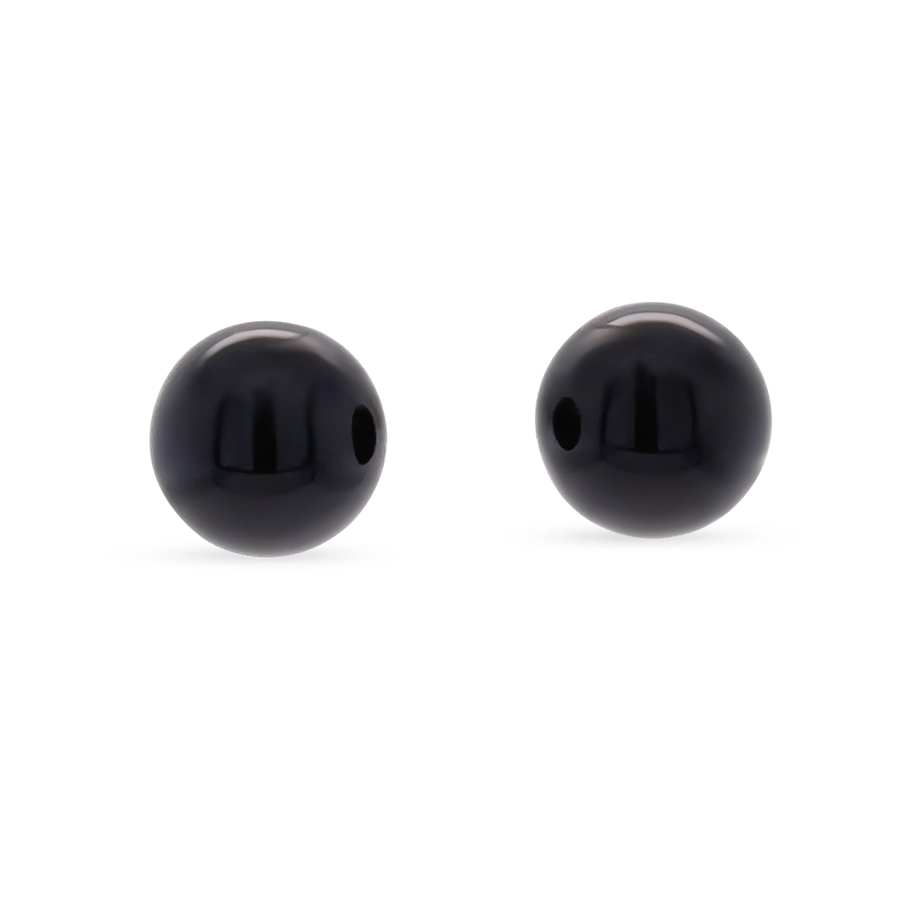 Tiffany & Co. Black Onyx Ball Stud Earrings in Sterling Silver 10mm 3.51g - Image 5