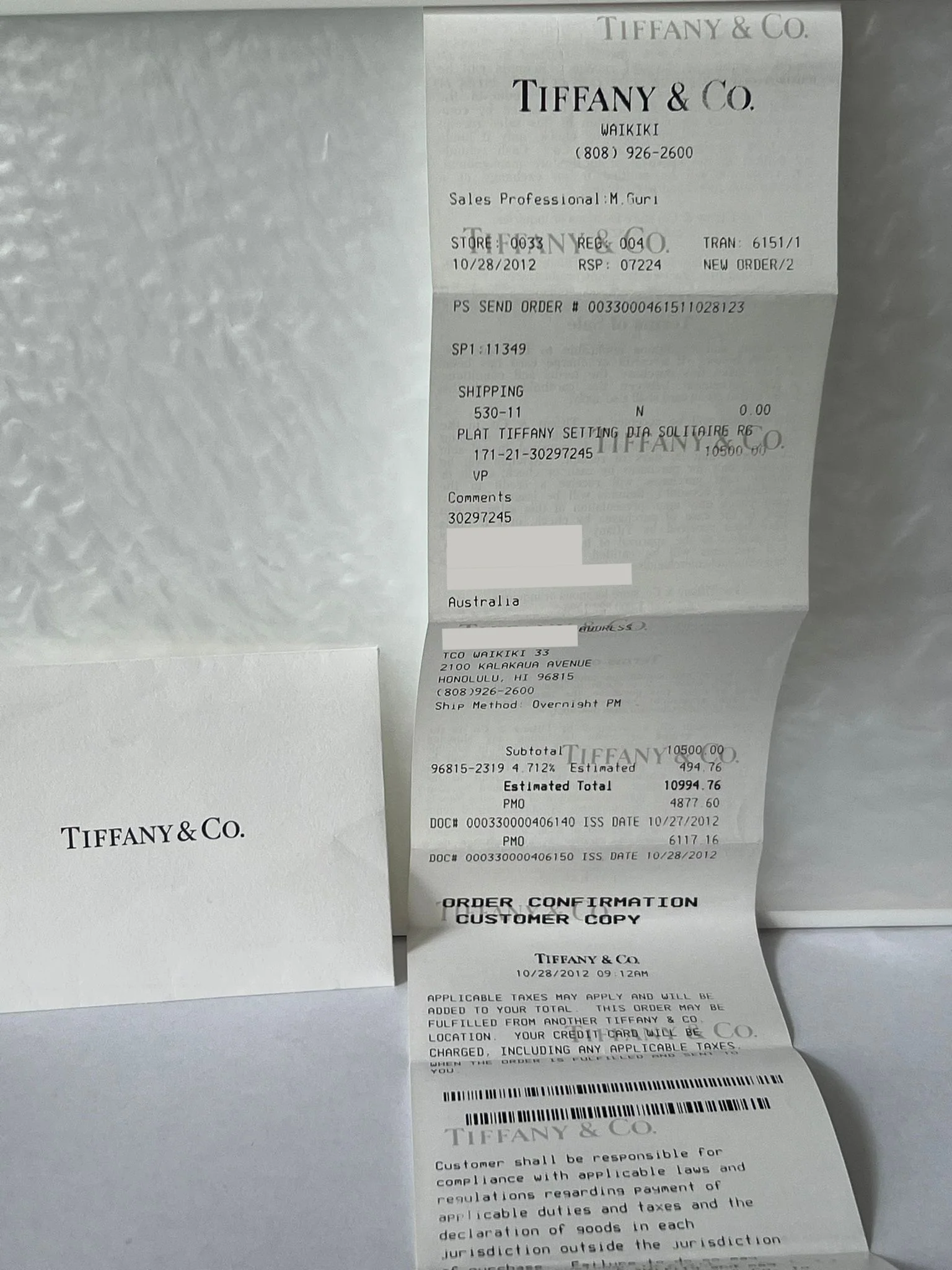 Tiffany & Co Diamond Engagement Ring 1.00ct - Image 12