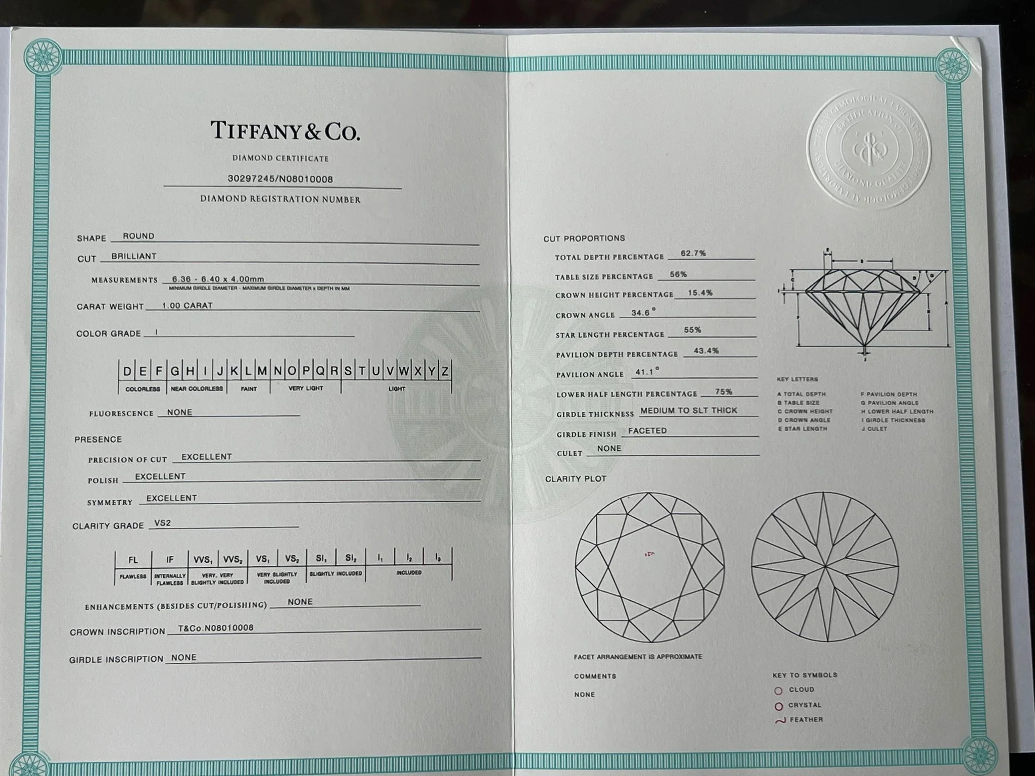 Tiffany & Co Diamond Engagement Ring 1.00ct - Image 9