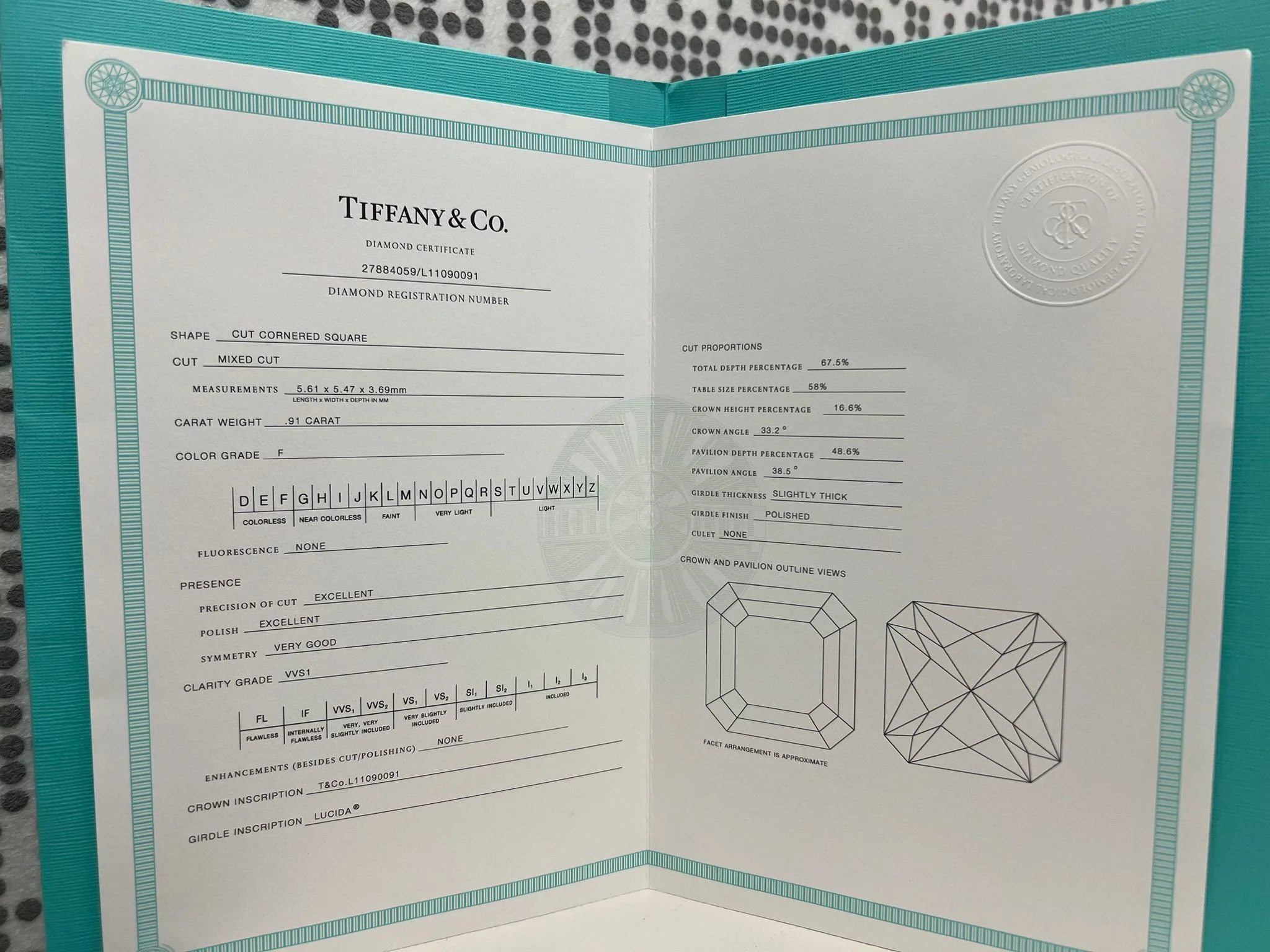 Tiffany & Co Lucida Diamond Engagement Ring 0.91ct - Image 10