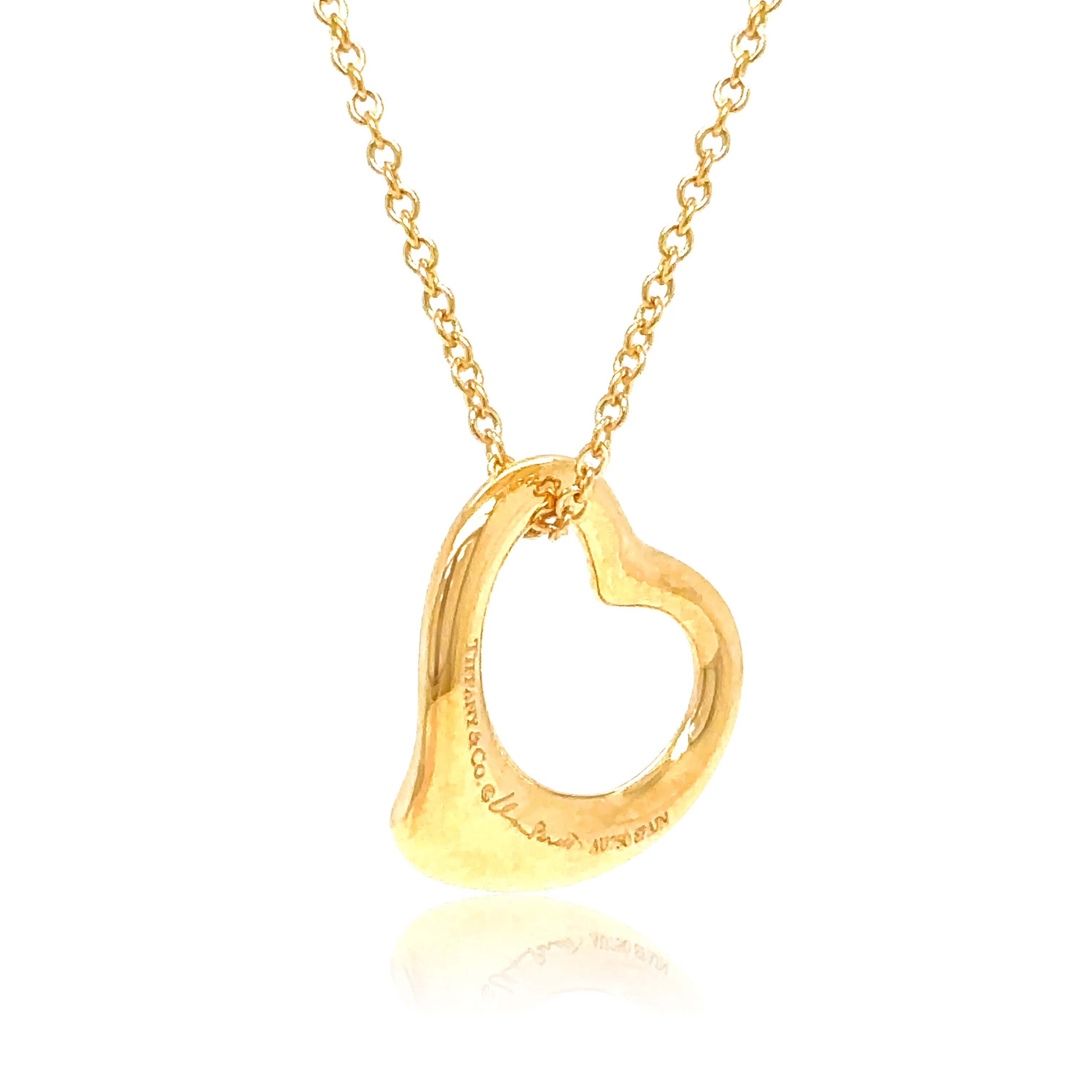 Tiffany & Co 18ct Rose Gold Open Heart Pendant - Image 2