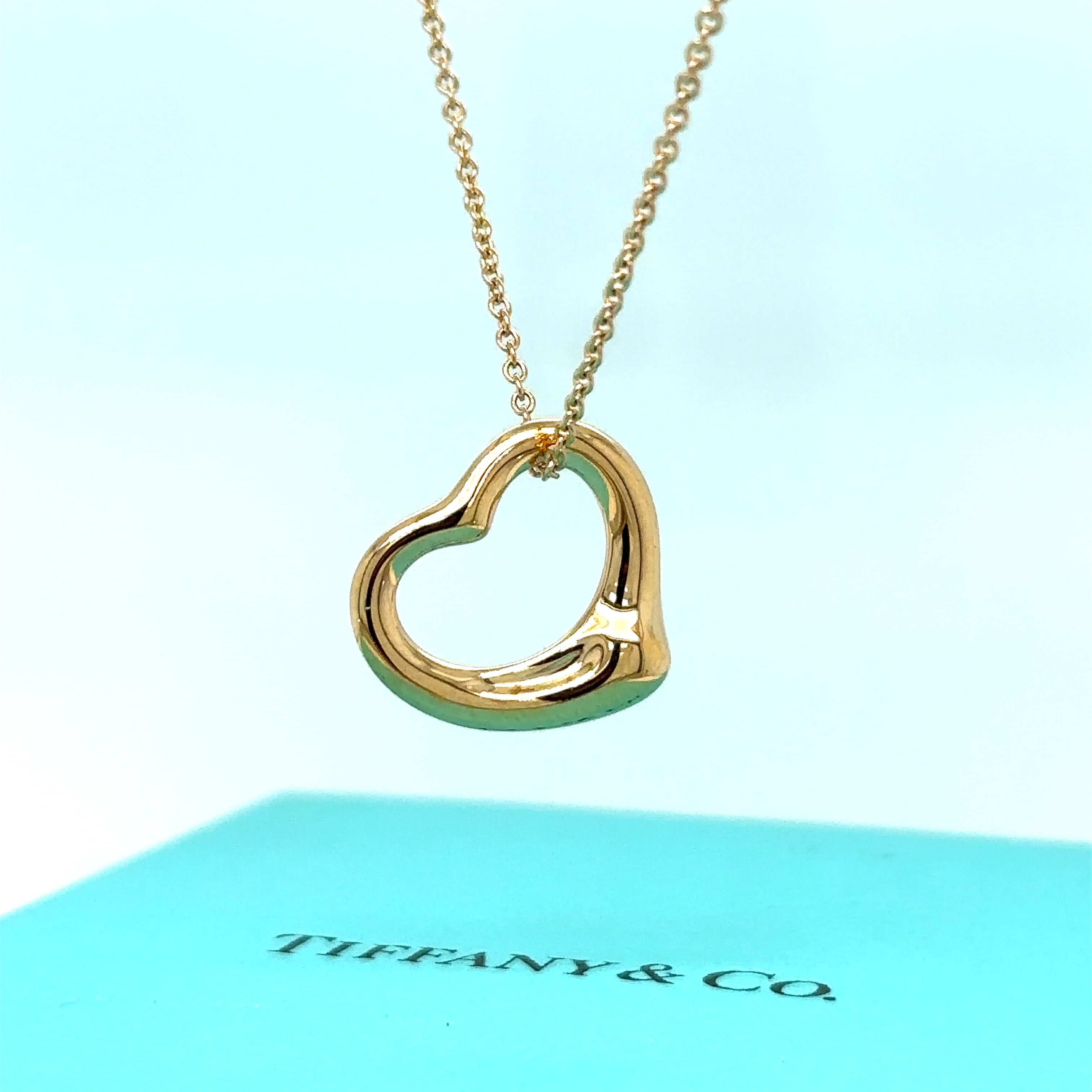 Tiffany & Co 18ct Rose Gold Open Heart Pendant - Image 5