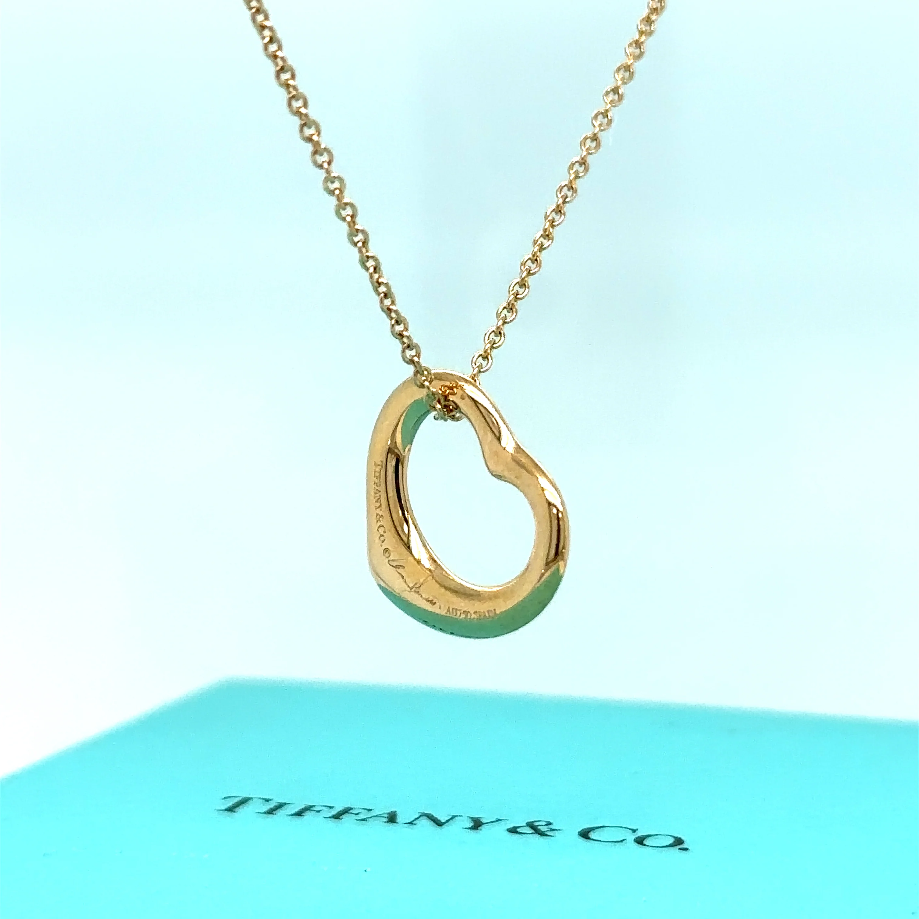 Tiffany & Co 18ct Rose Gold Open Heart Pendant - Image 6