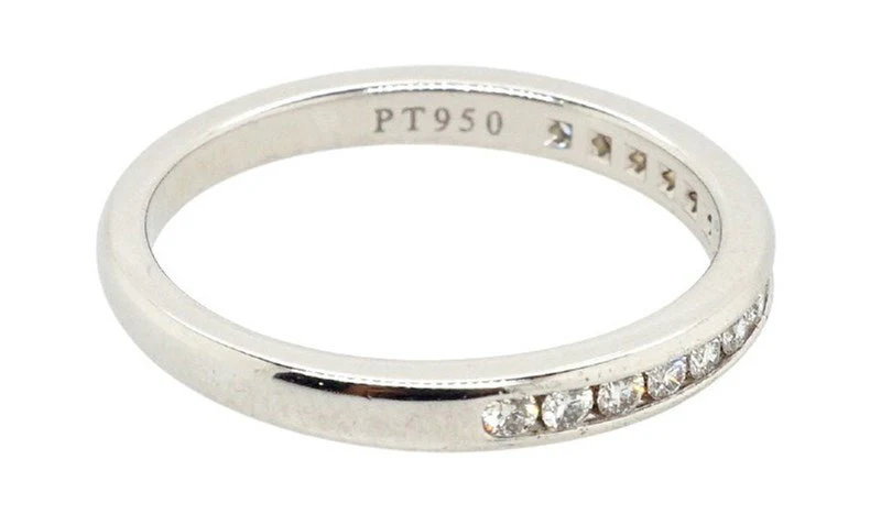 Tiffany & Co Platinum Band Diamond Ring 0.17ct - Image 3