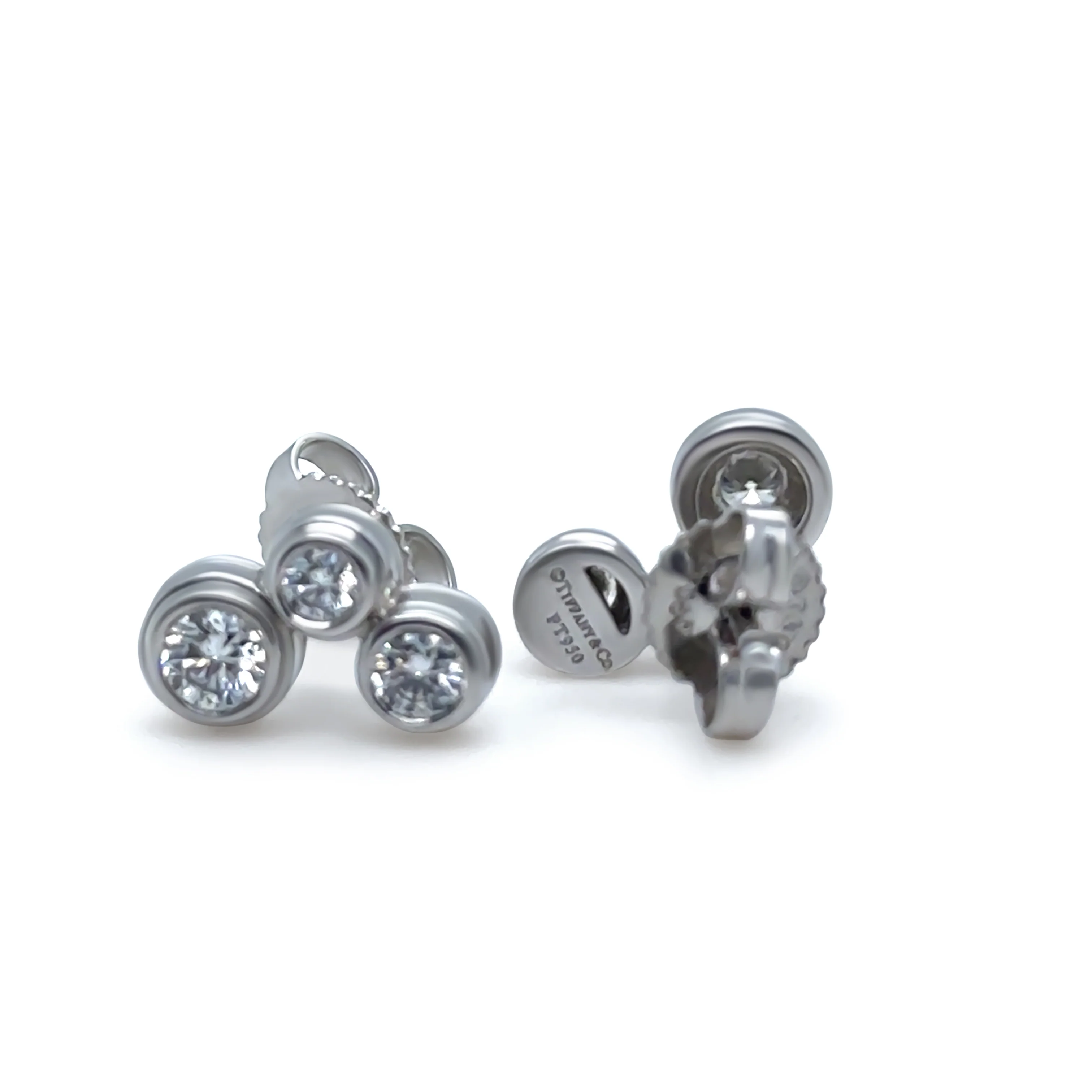 Tiffany & Co. Platinum Diamond Bubble Earrings 0.70ct 4.1g - Image 2