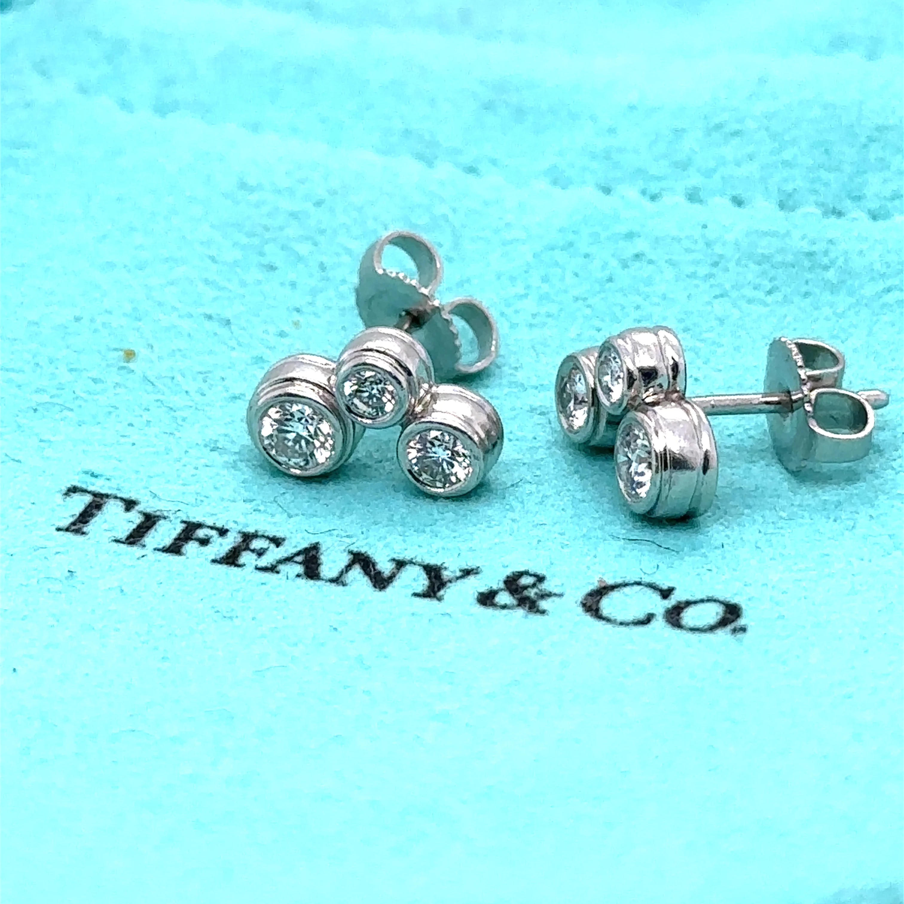 Tiffany & Co. Platinum Diamond Bubble Earrings 0.70ct 4.1g - Image 7