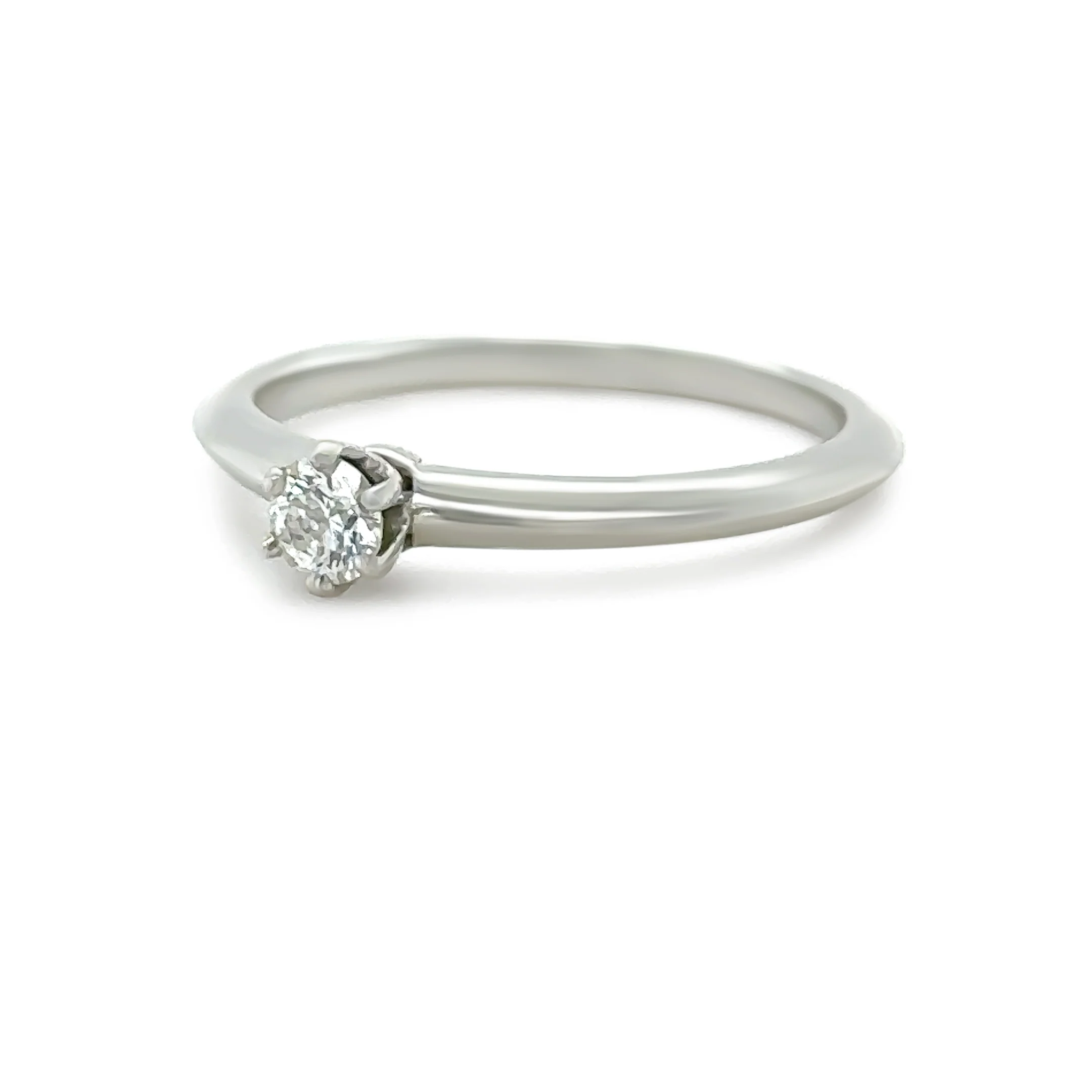 Tiffany & Co. Platinum Diamond Engagement Ring 0.18ct 3.6g - Image 2