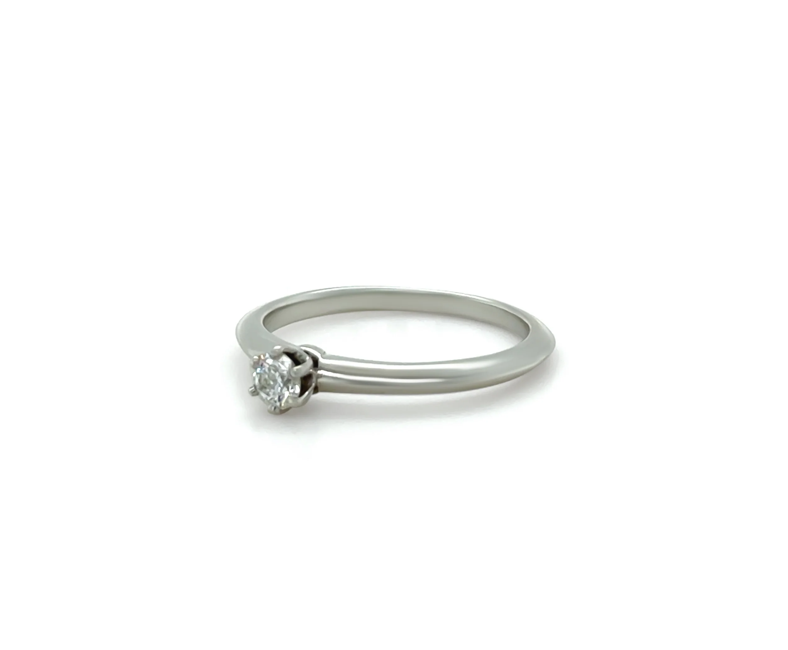 Tiffany & Co. Platinum Diamond Engagement Ring 0.18ct 3.6g - Image 3