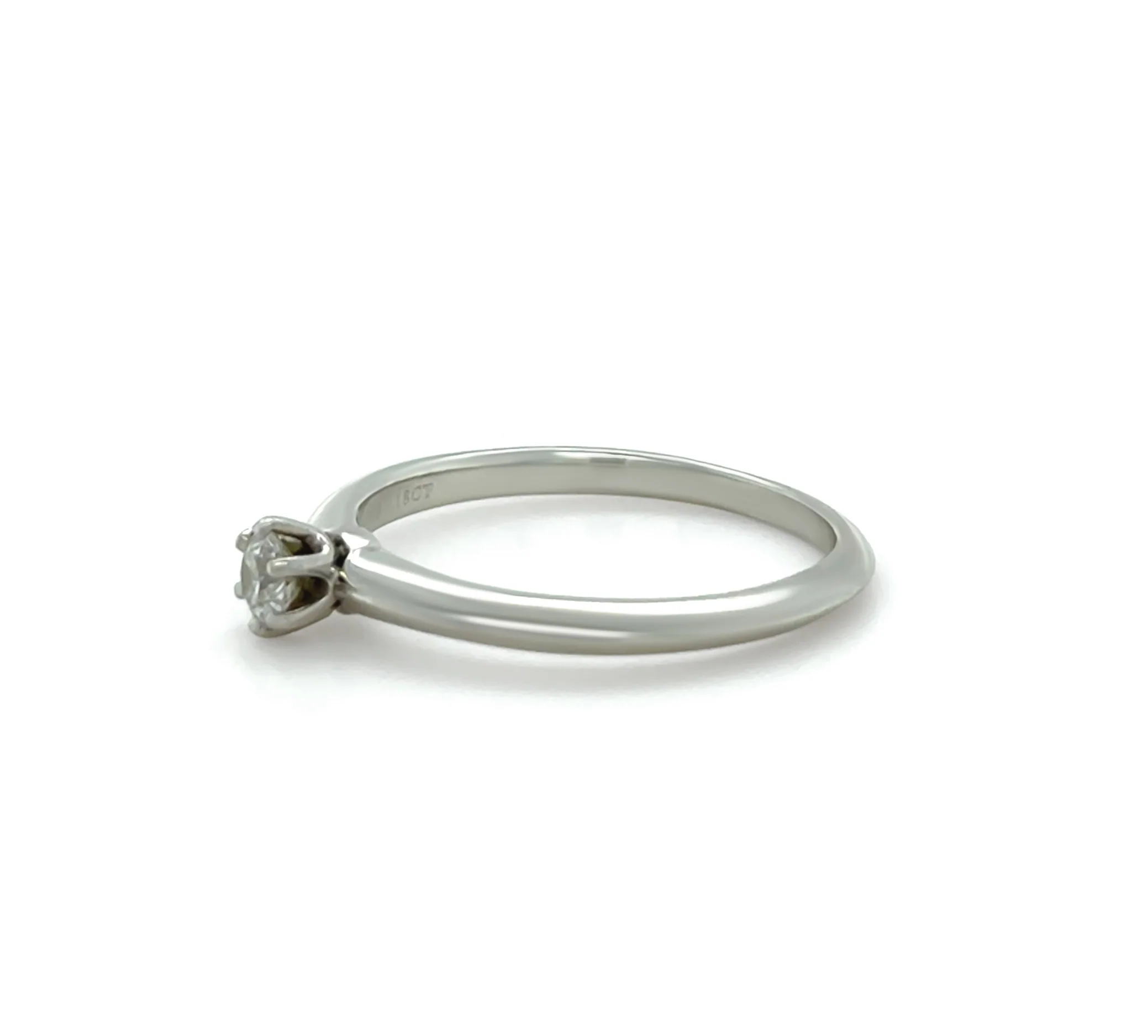 Tiffany & Co. Platinum Diamond Engagement Ring 0.18ct 3.6g - Image 4