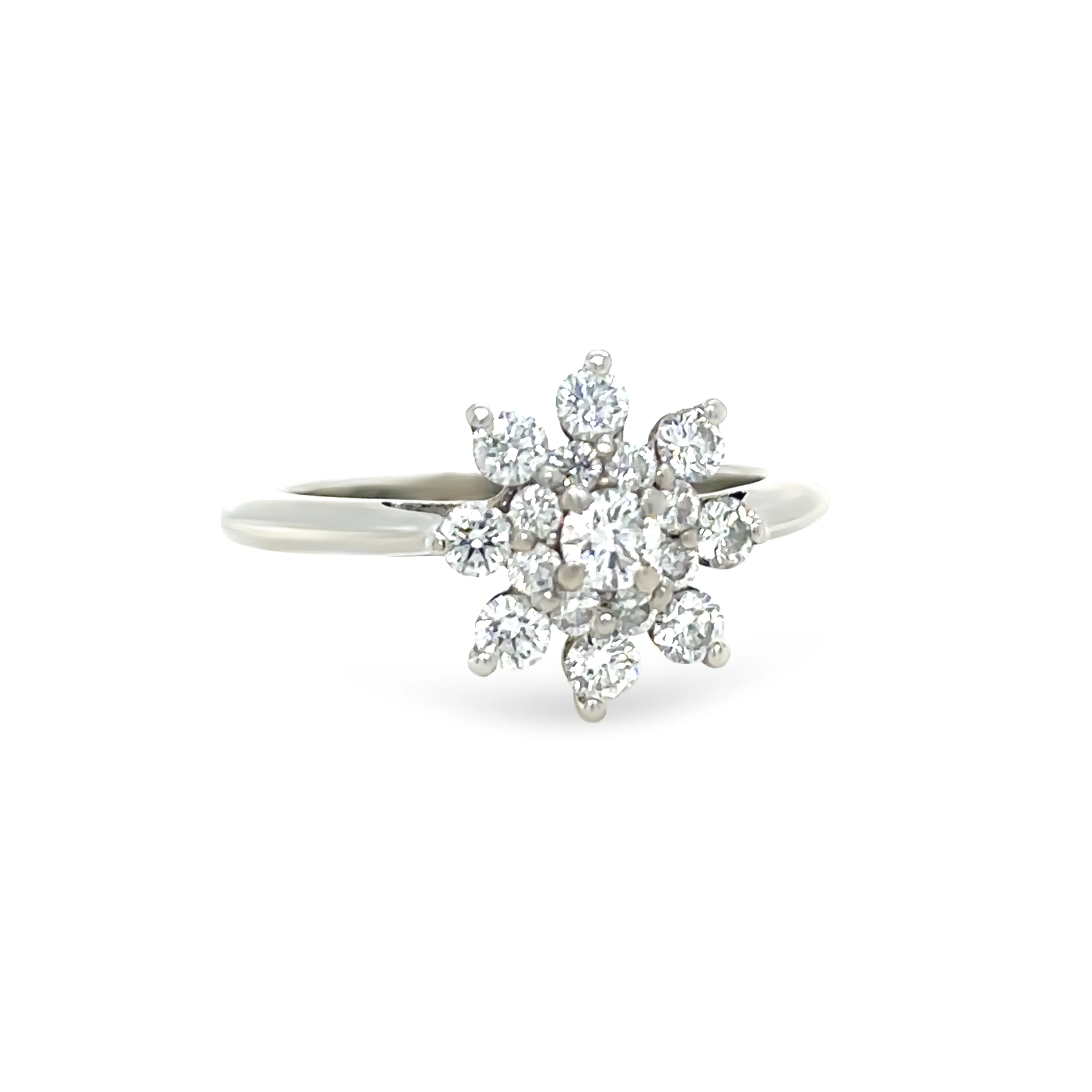 Tiffany & Co. Platinum Diamond Flower Ring 0.60ct 4.54g - Image 2