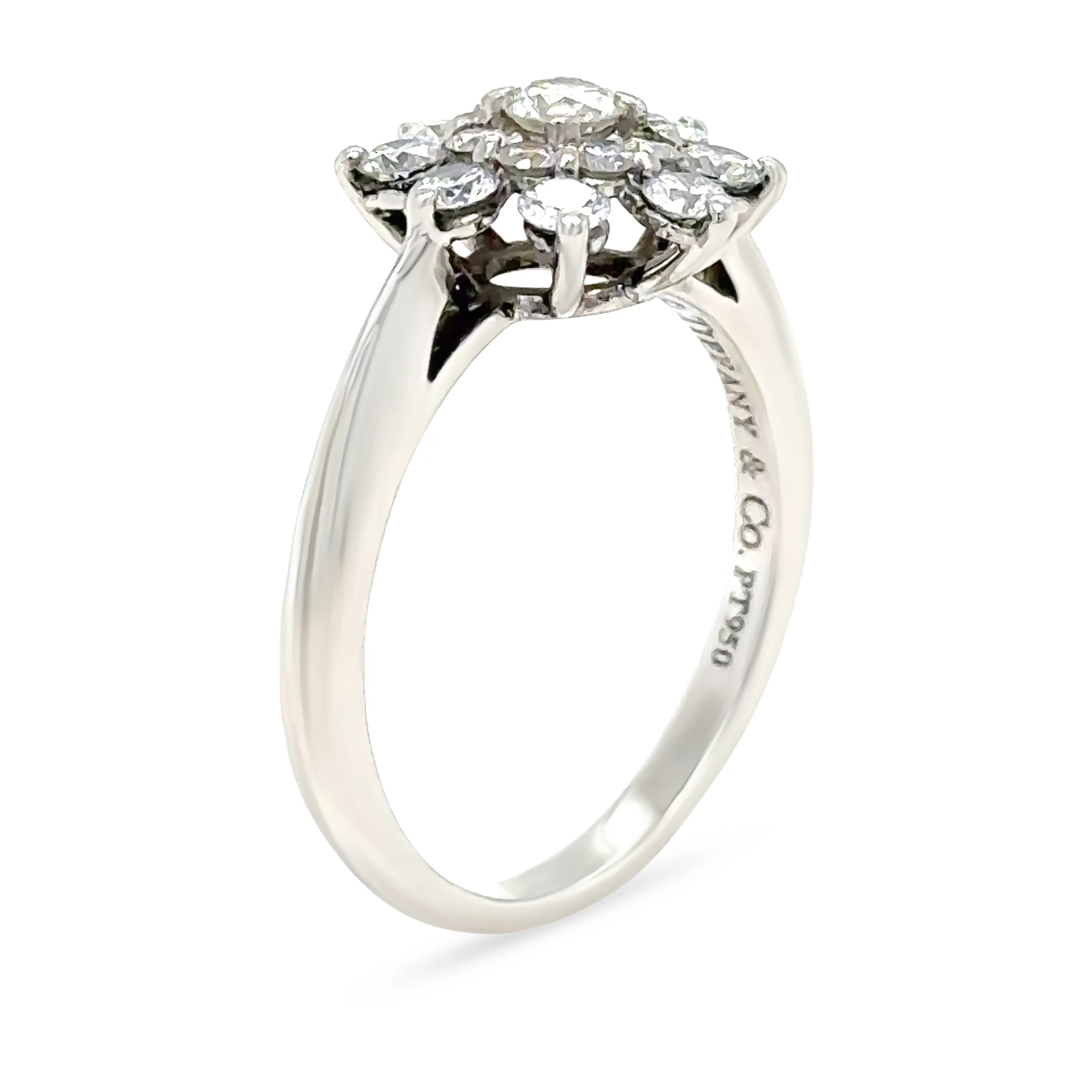 Tiffany & Co. Platinum Diamond Flower Ring 0.60ct 4.54g - Image 7
