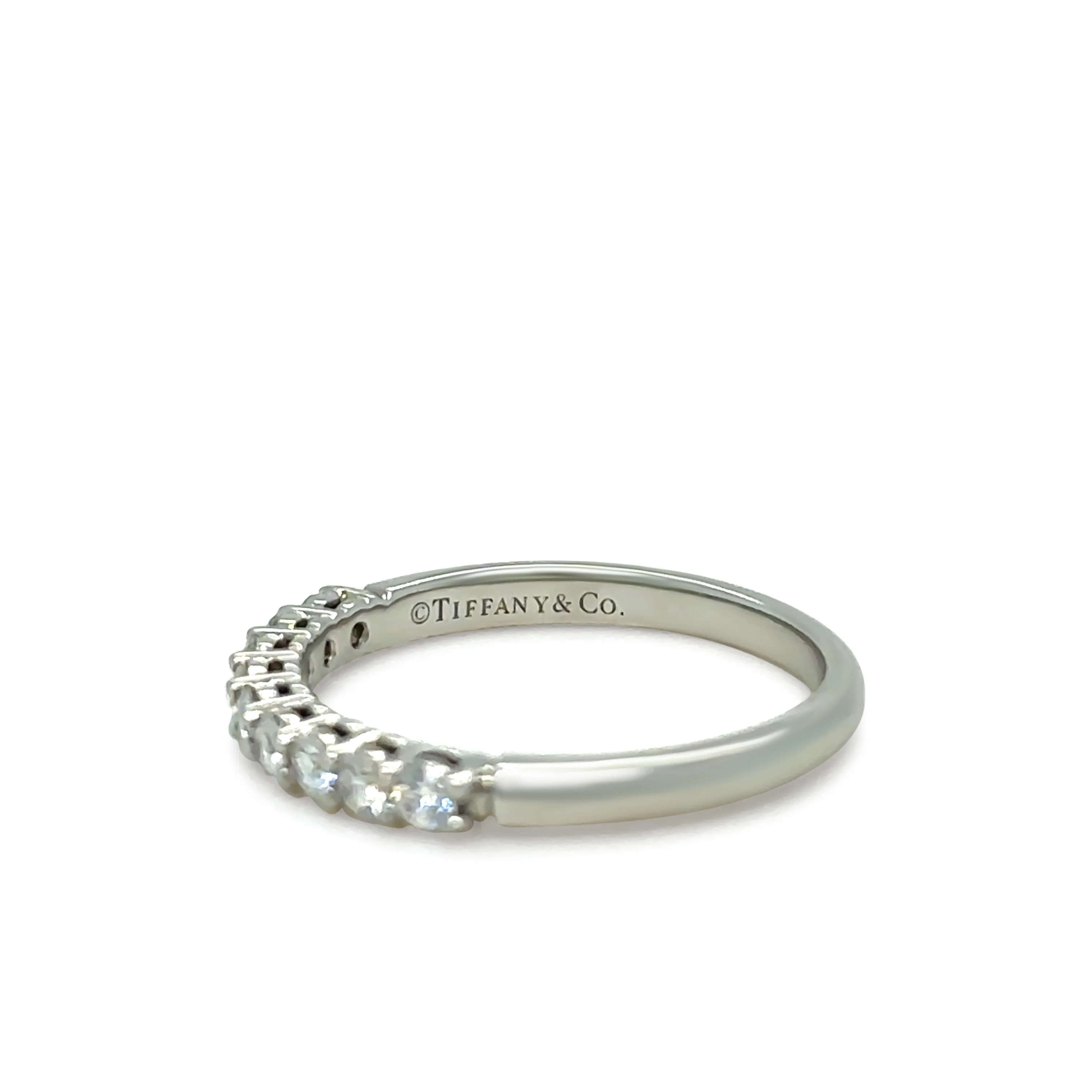 Tiffany & Co Platinum Diamond Half-Circle Forever Band 0.27ct - Image 3