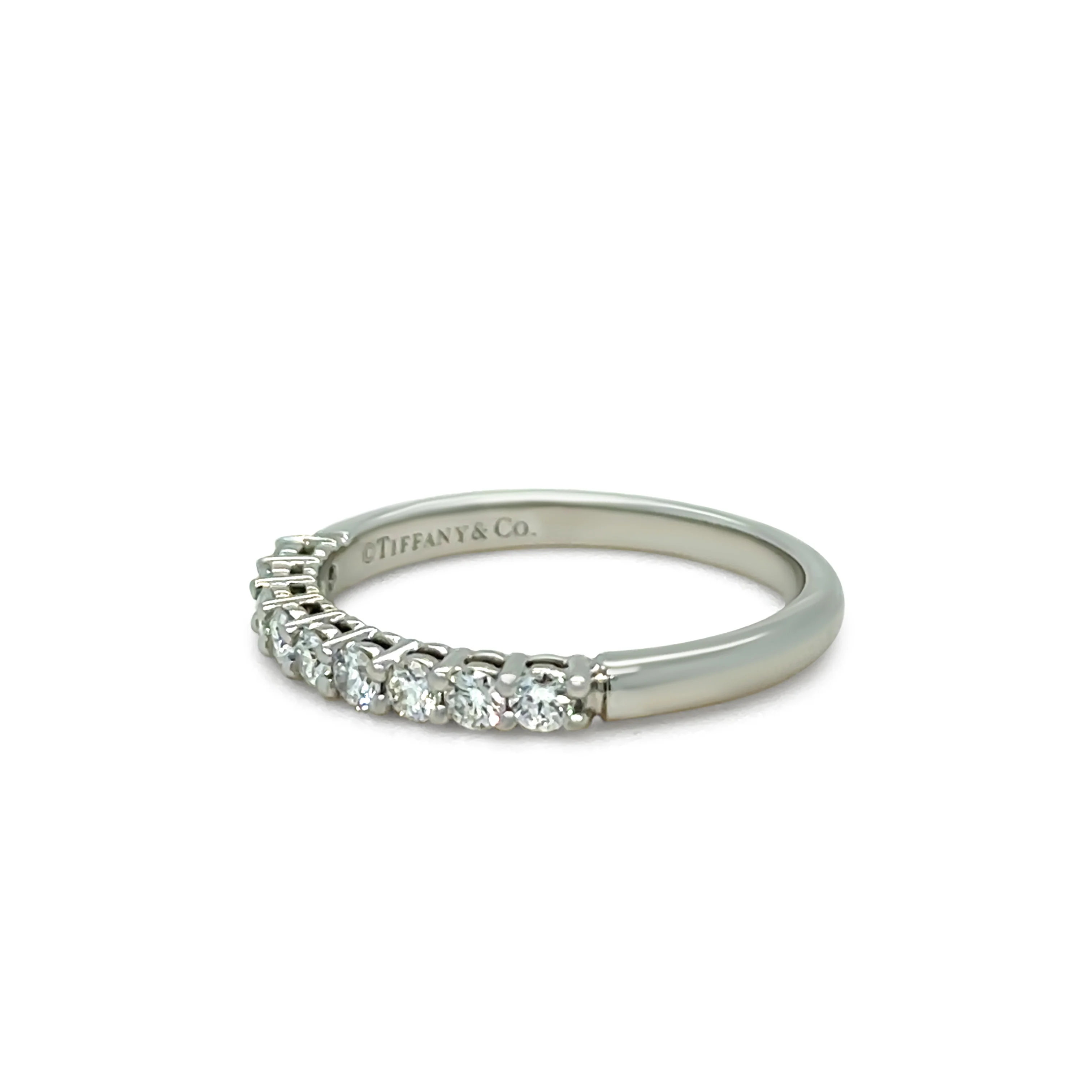 Tiffany & Co Platinum Diamond Half-Circle Forever Band 0.27ct - Image 4