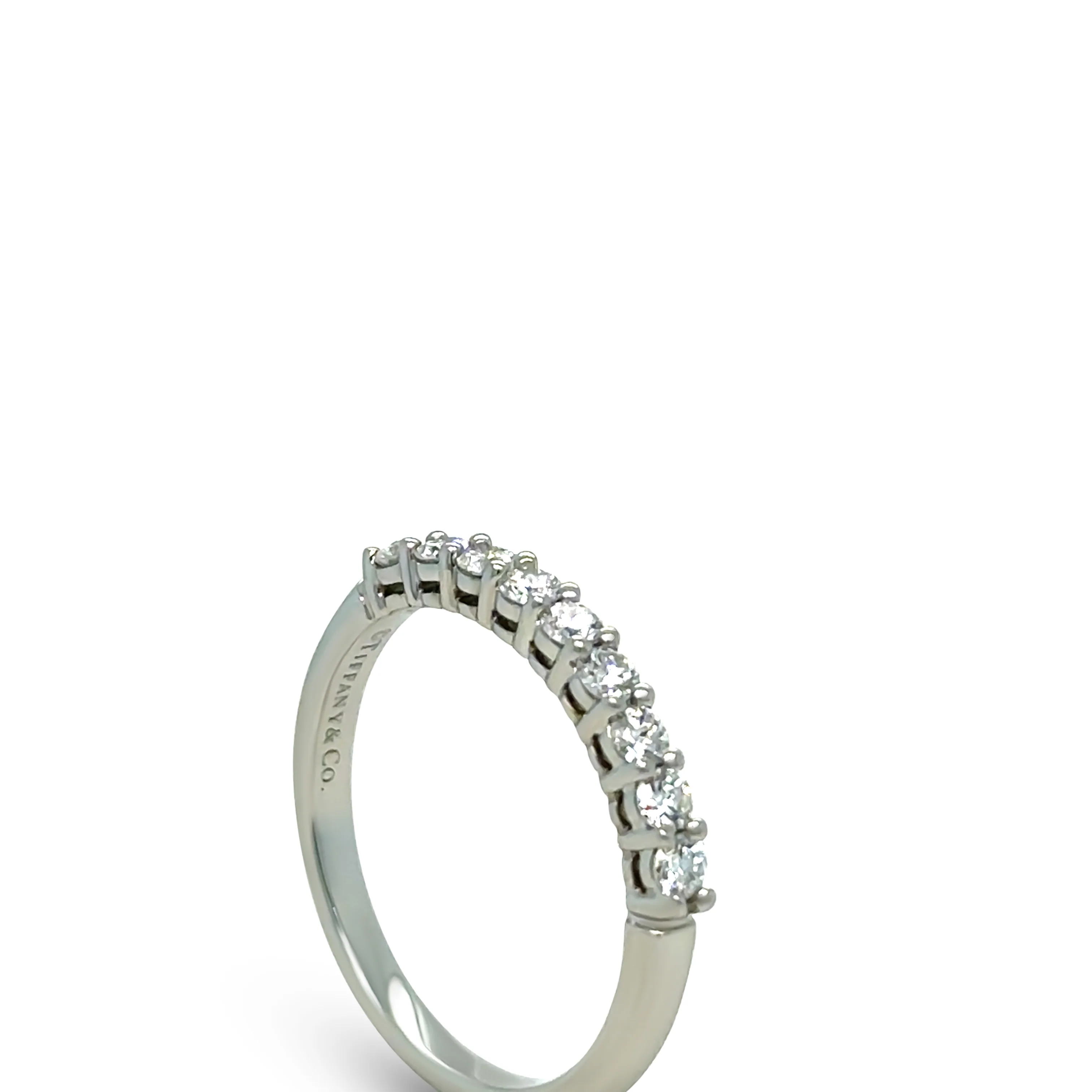 Tiffany & Co Platinum Diamond Half-Circle Forever Band 0.27ct - Image 5