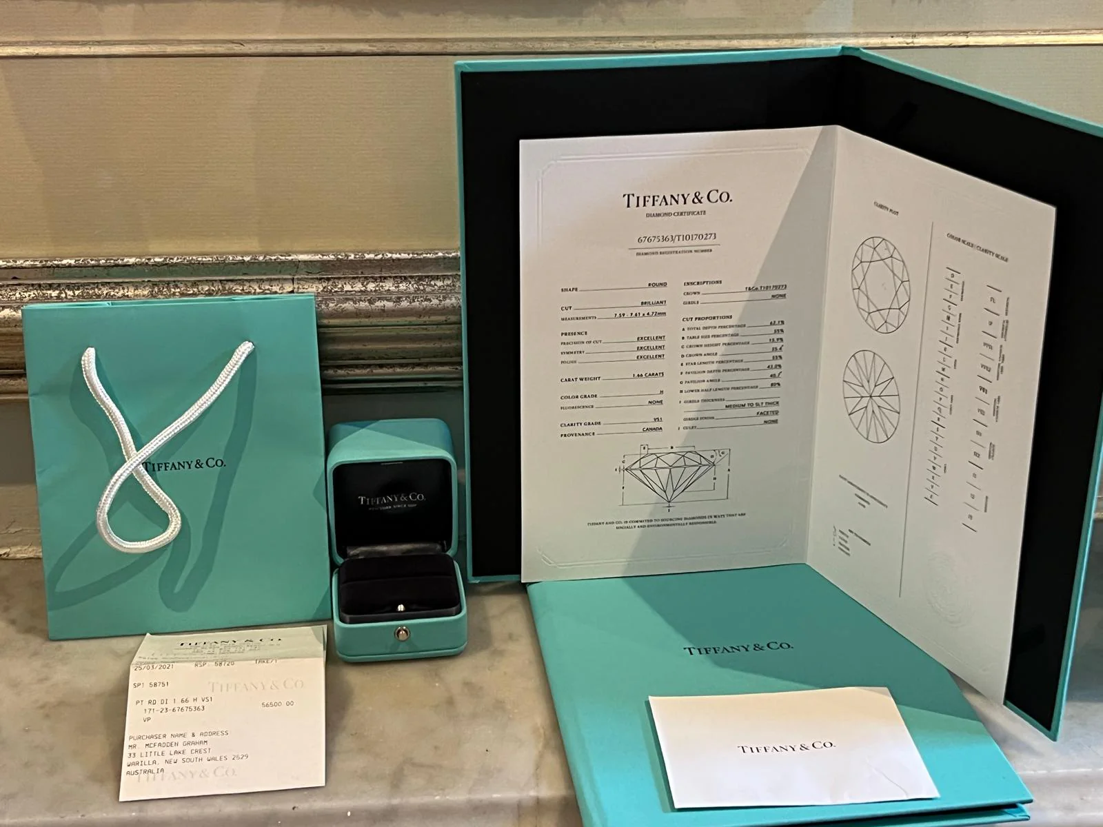 Tiffany & Co. Platinum Diamond Solitaire Engagement Ring 1.66ct 5.61g - Image 15