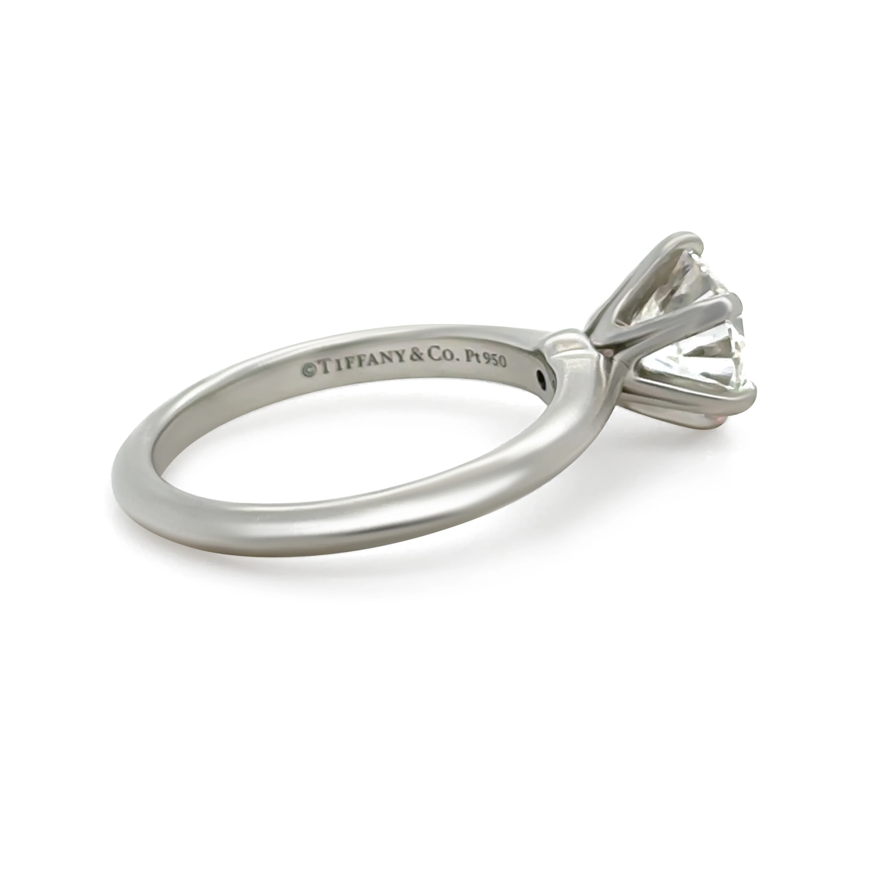 Tiffany & Co. Platinum Diamond Solitaire Engagement Ring 1.66ct 5.61g - Image 3