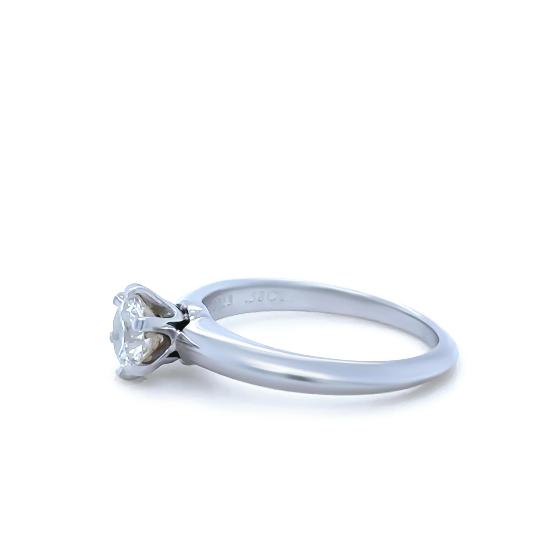 Tiffany & Co Platinum Diamond Solitaire Ring 0.58ct - Image 2