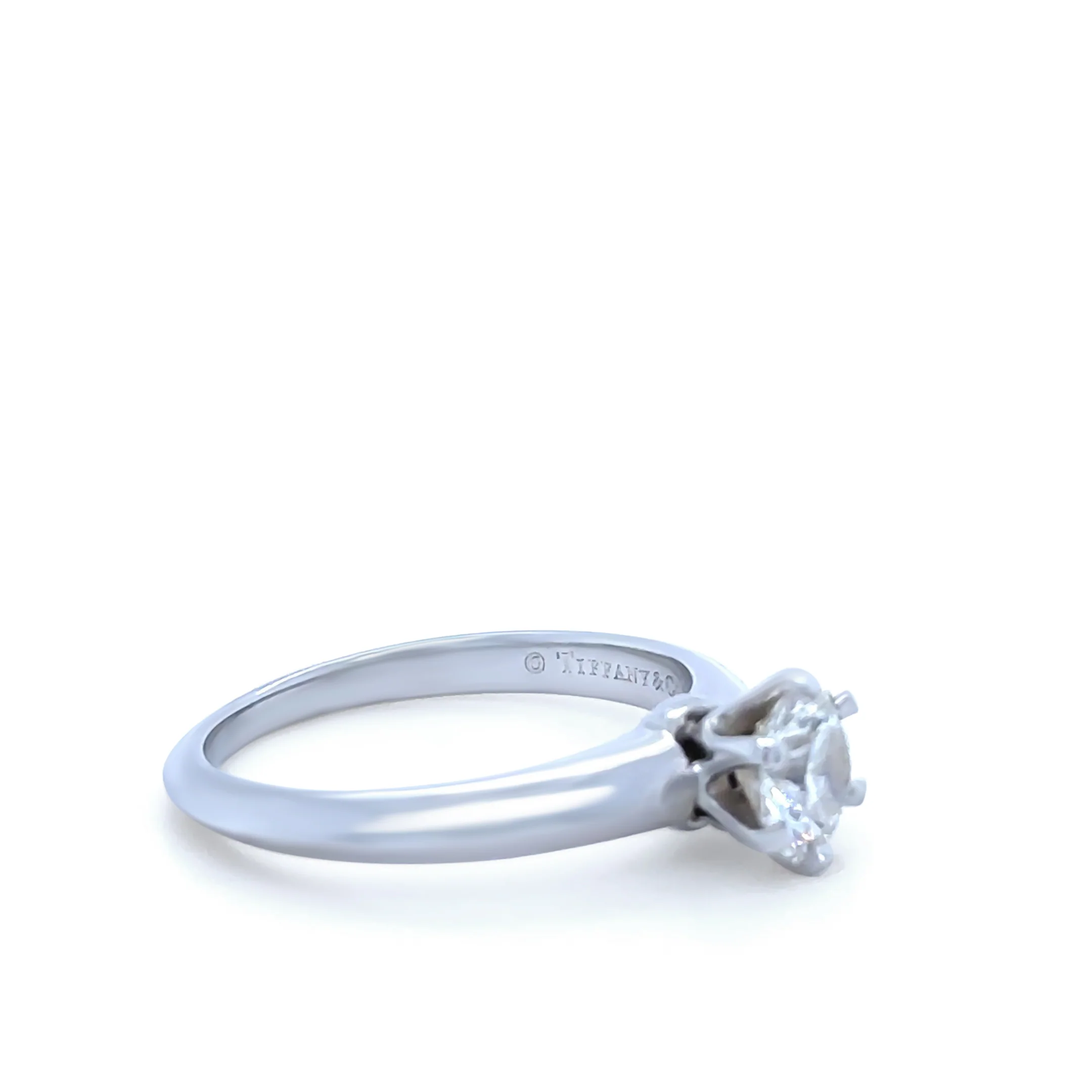 Tiffany & Co Platinum Diamond Solitaire Ring 0.58ct - Image 3