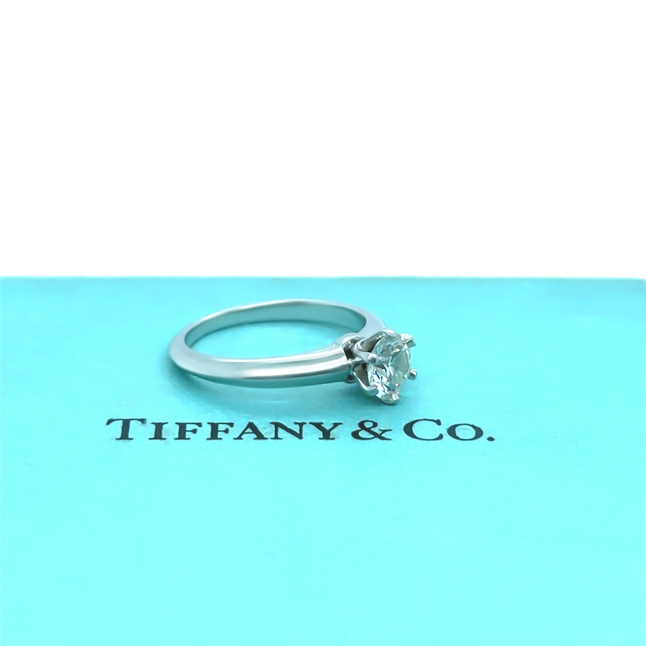 Tiffany & Co Platinum Diamond Solitaire Ring 0.58ct - Image 5