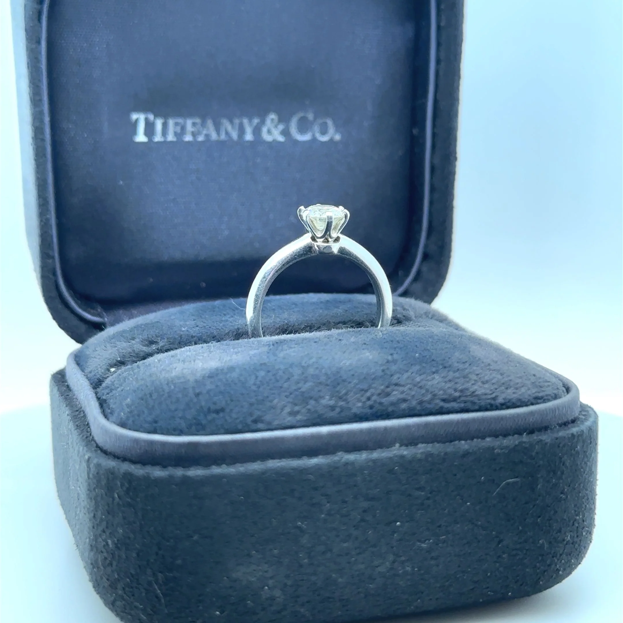 Tiffany & Co Platinum Diamond Solitaire Ring 0.58ct - Image 7