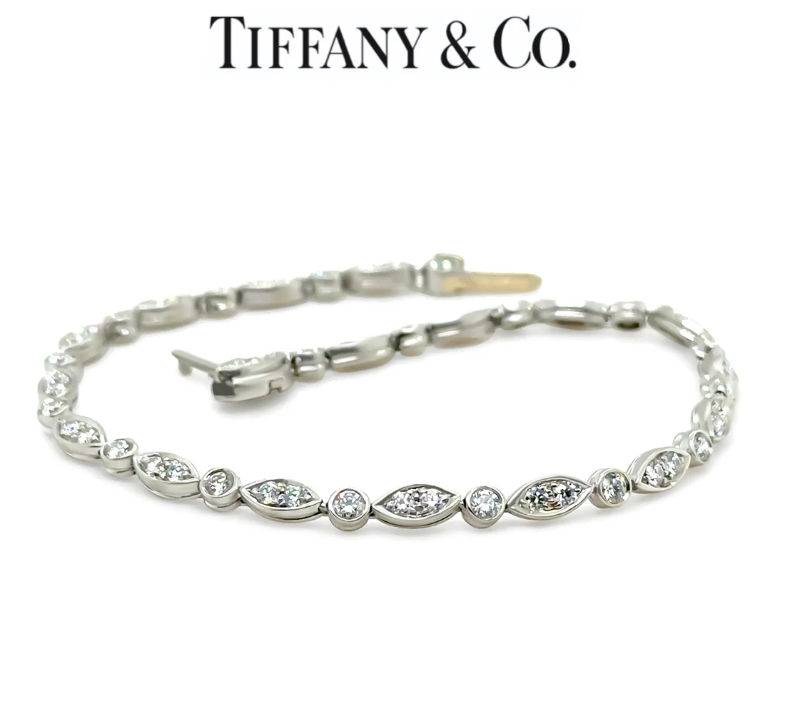 Tiffany & Co. Platinum Jazz Diamond Tennis Bracelet 1.60ct 11.21g