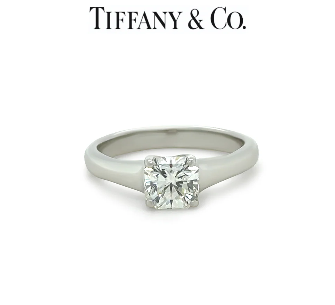Tiffany & Co Platinum Lucida Cut Diamond Ring 0.75ct