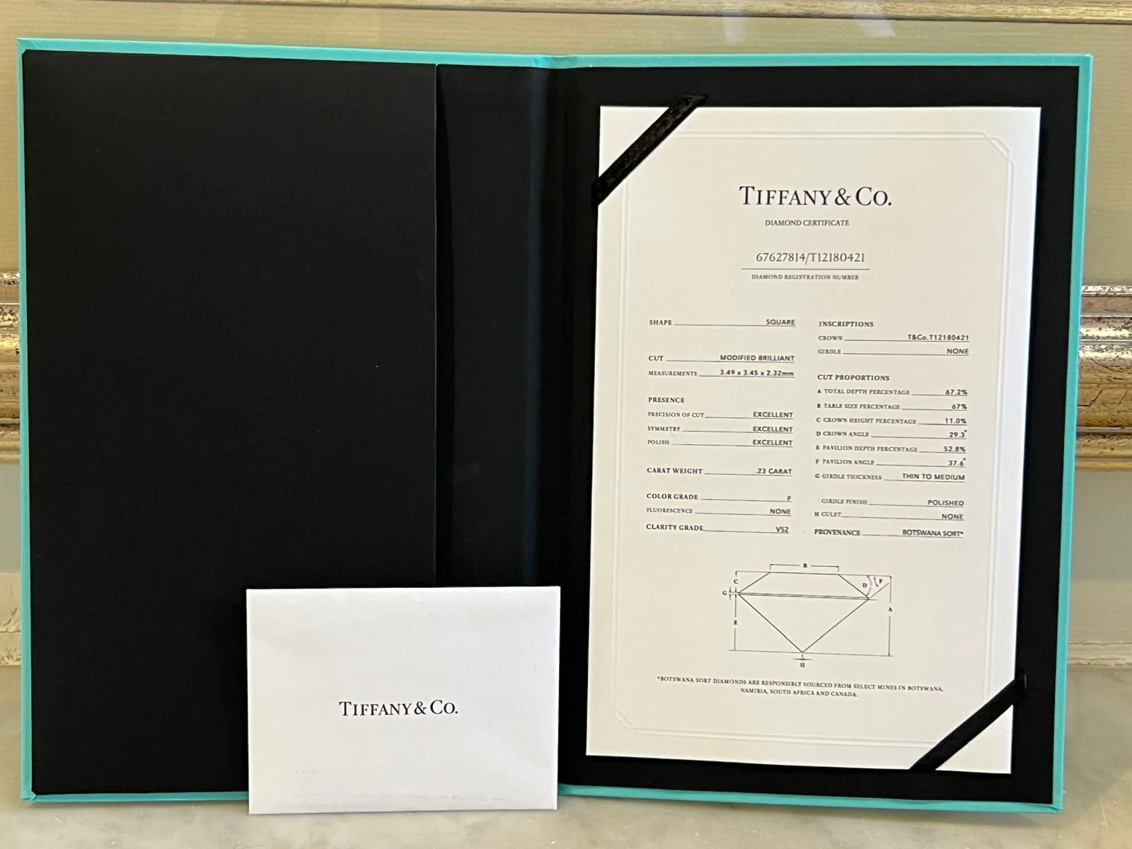 Tiffany & Co. Platinum Novo Princess-Cut Diamond Engagement Ring 0.23ct 3g - Image 11