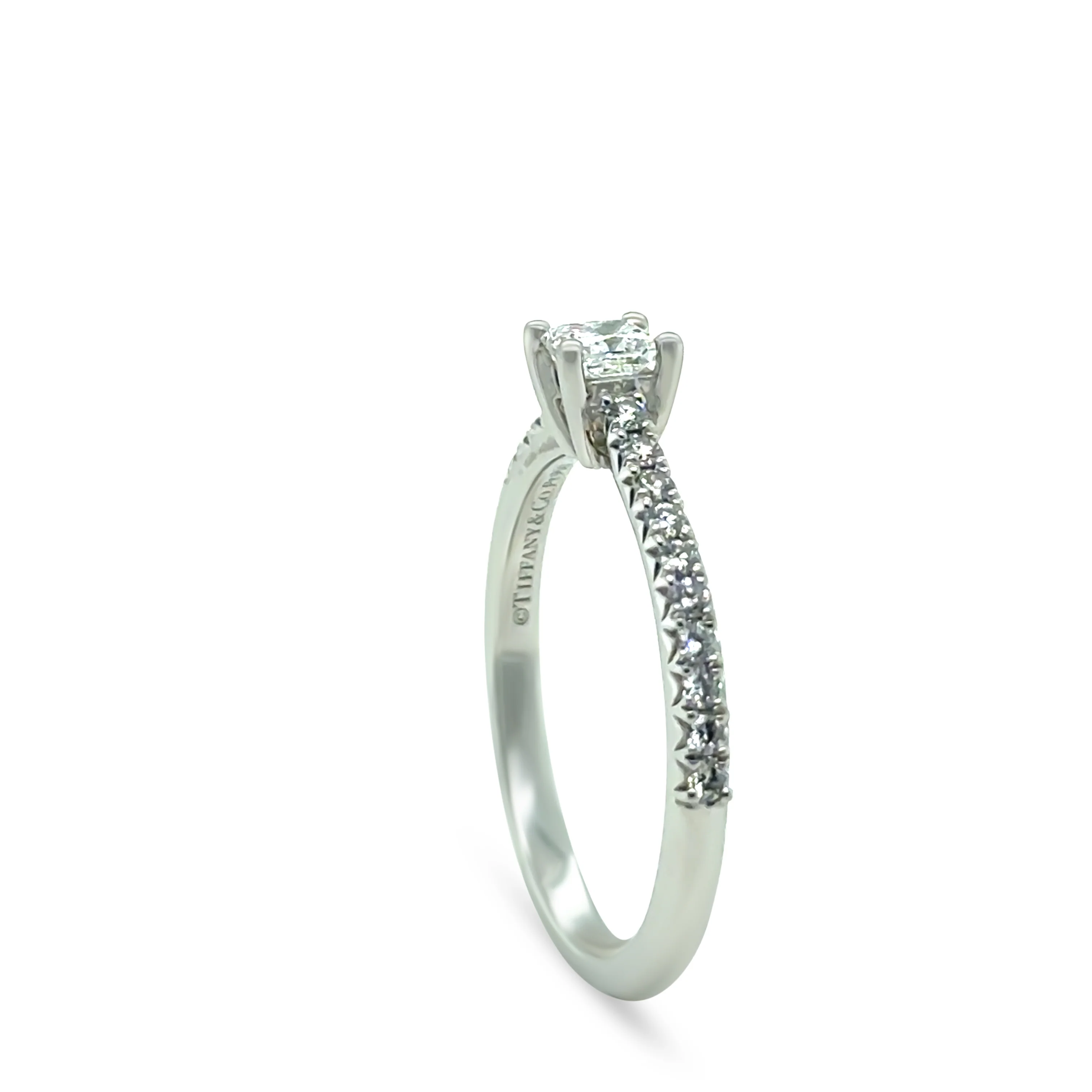 Tiffany & Co. Platinum Novo Princess-Cut Diamond Engagement Ring 0.23ct 3g - Image 8