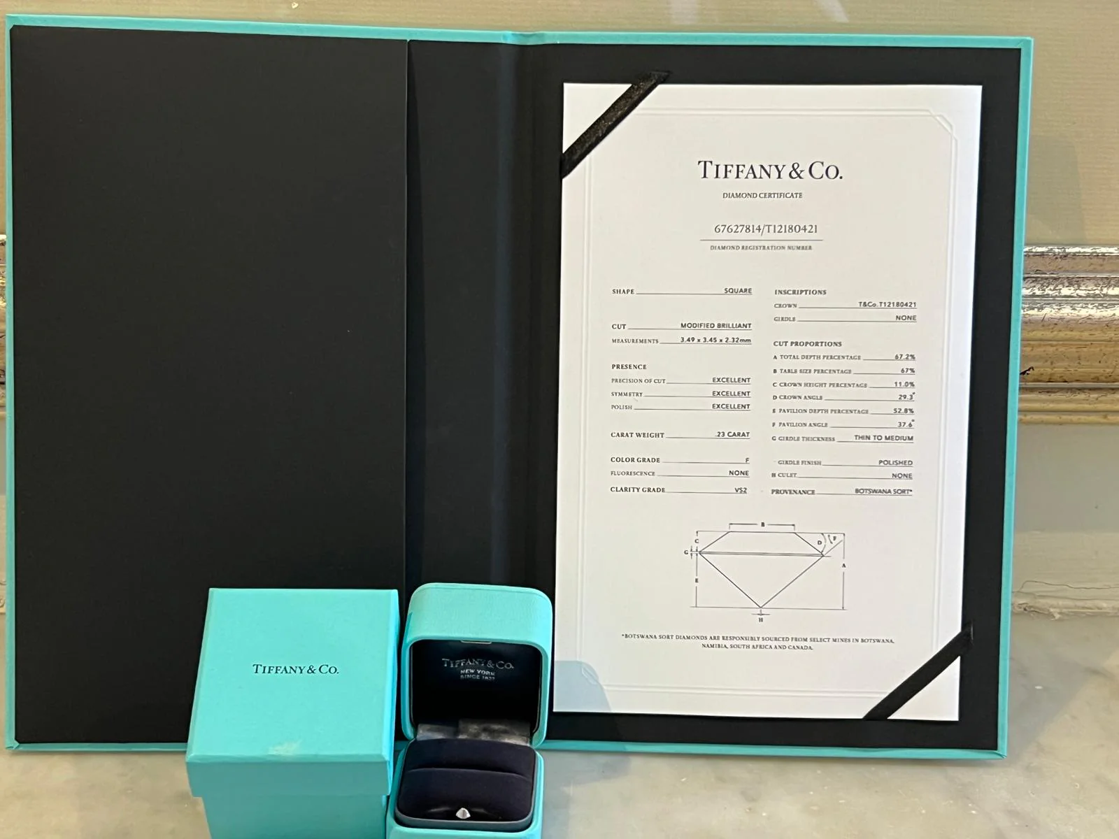 Tiffany & Co. Platinum Novo Princess-Cut Diamond Engagement Ring 0.23ct 3g - Image 9