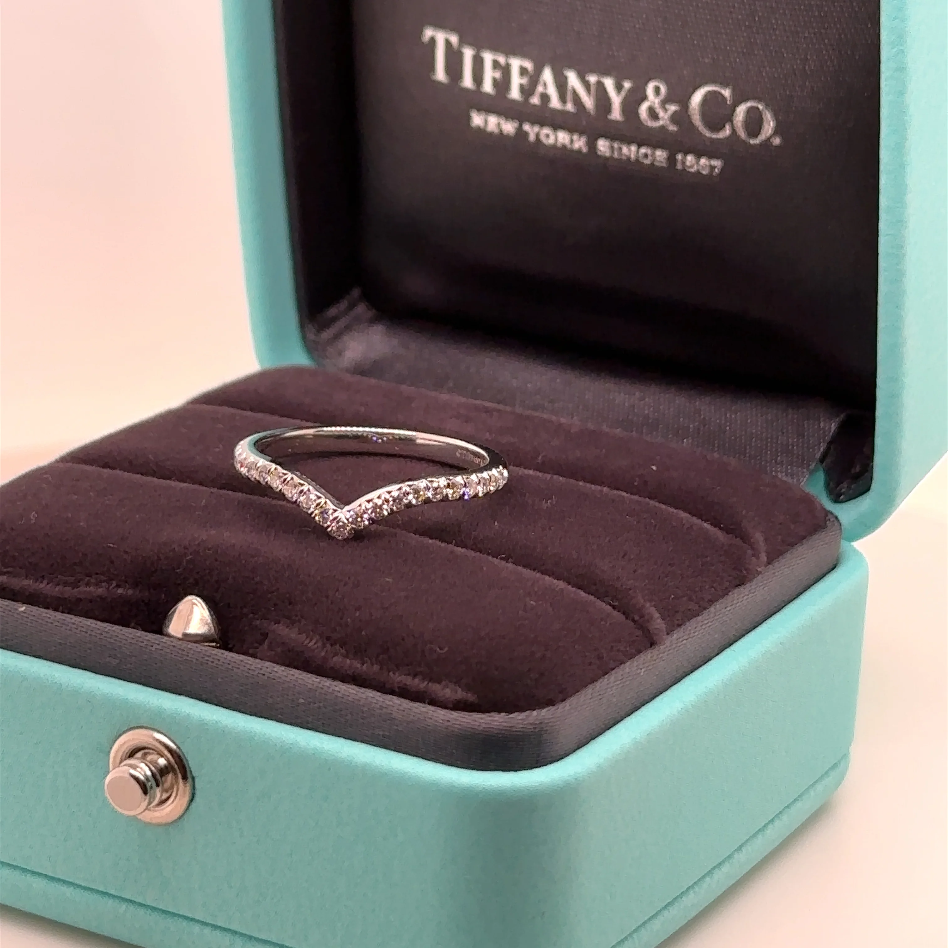 Tiffany & Co Platinum Soleste Diamond Ring 0.17ct - Image 5