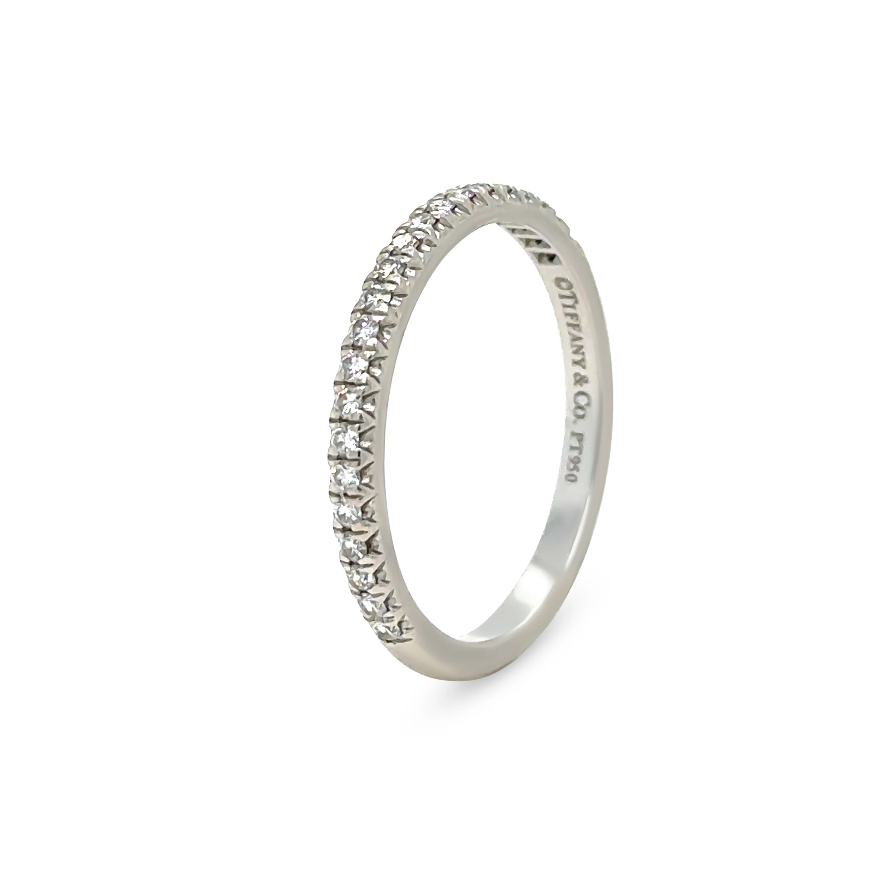 Tiffany & Co. Platinum Soleste Half Eternity Ring 0.17ct 3g - Image 2