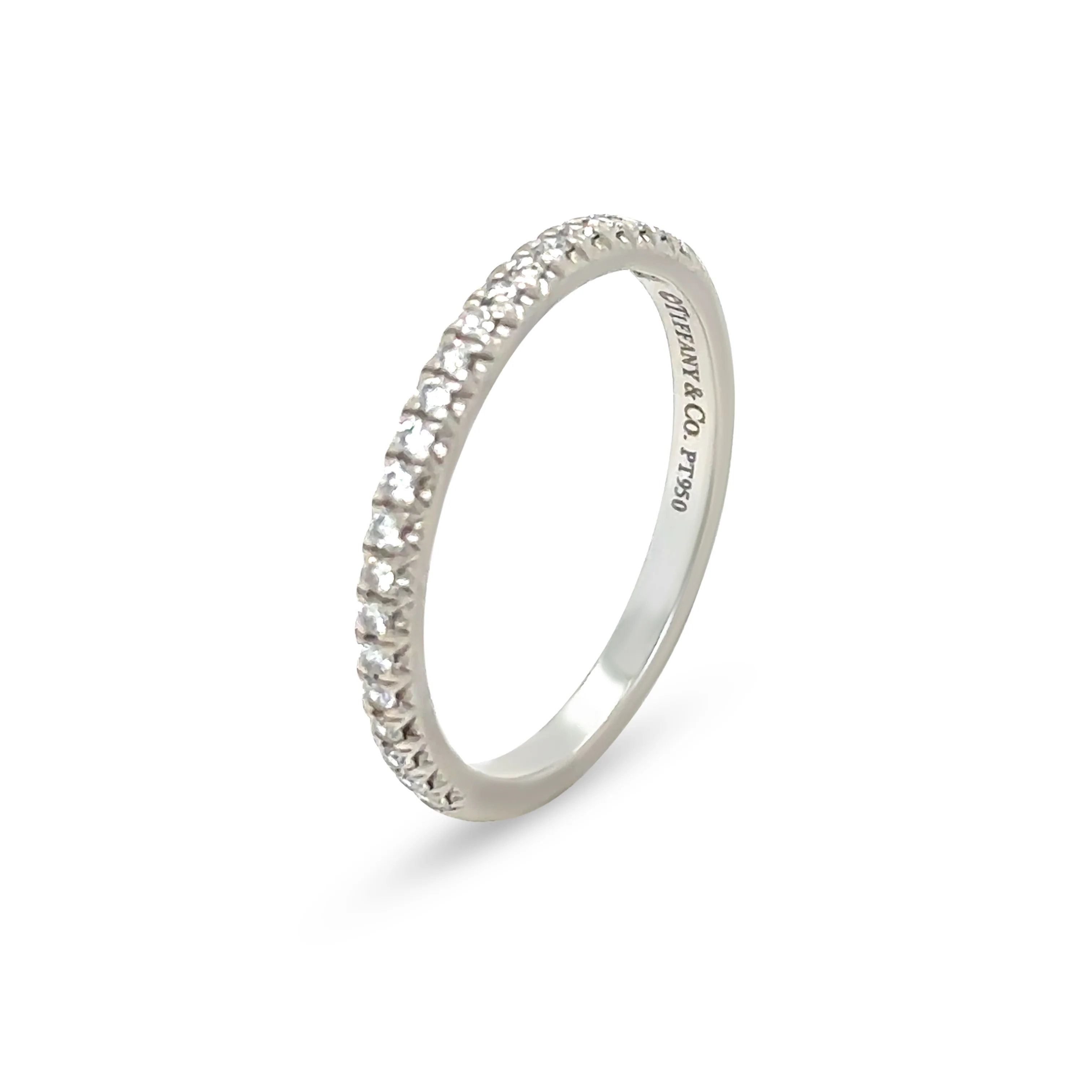 Tiffany & Co. Platinum Soleste Half Eternity Ring 0.17ct 3g - Image 3