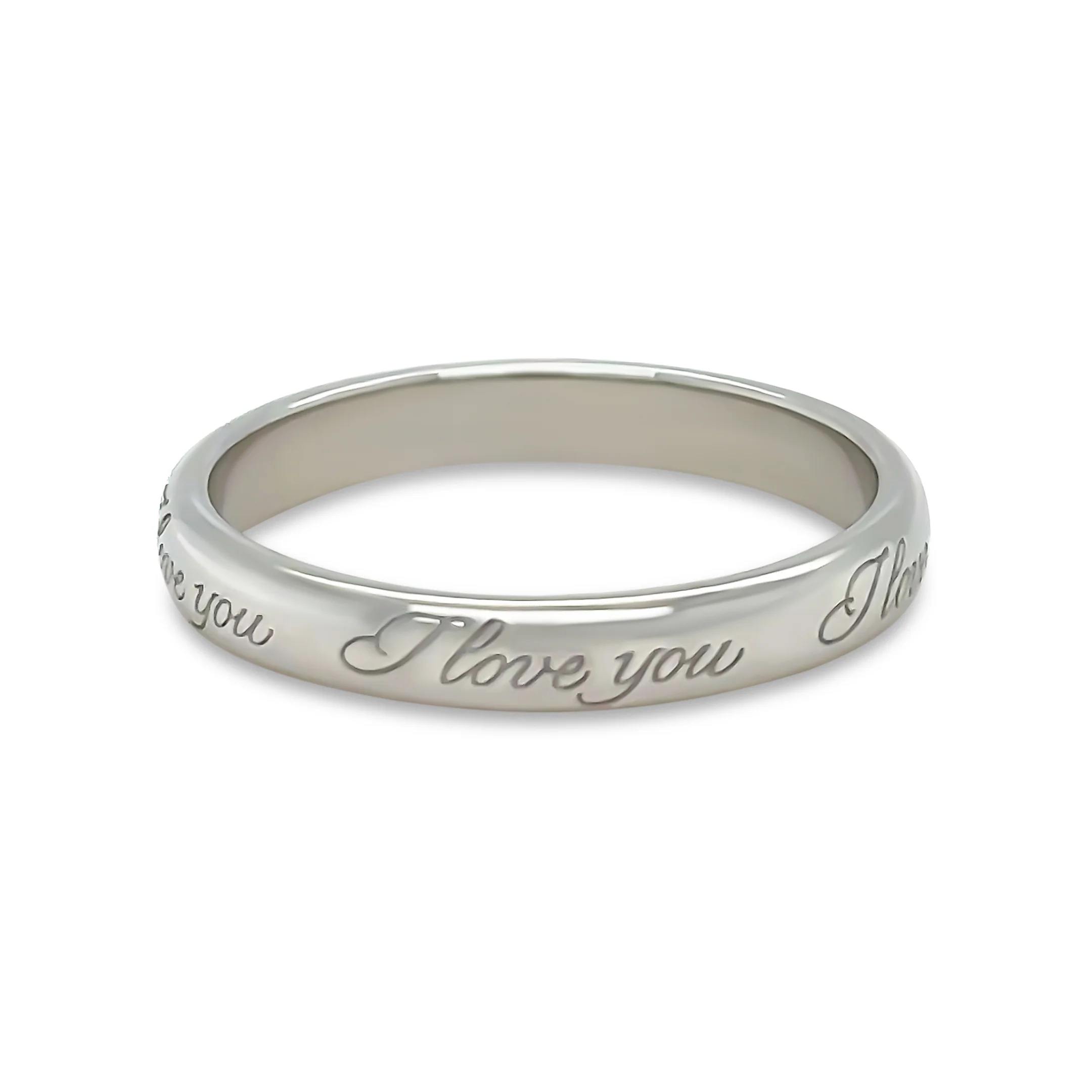 Tiffany & Co Platinum Wedding Band (I Love You) 4.43g - Image 2
