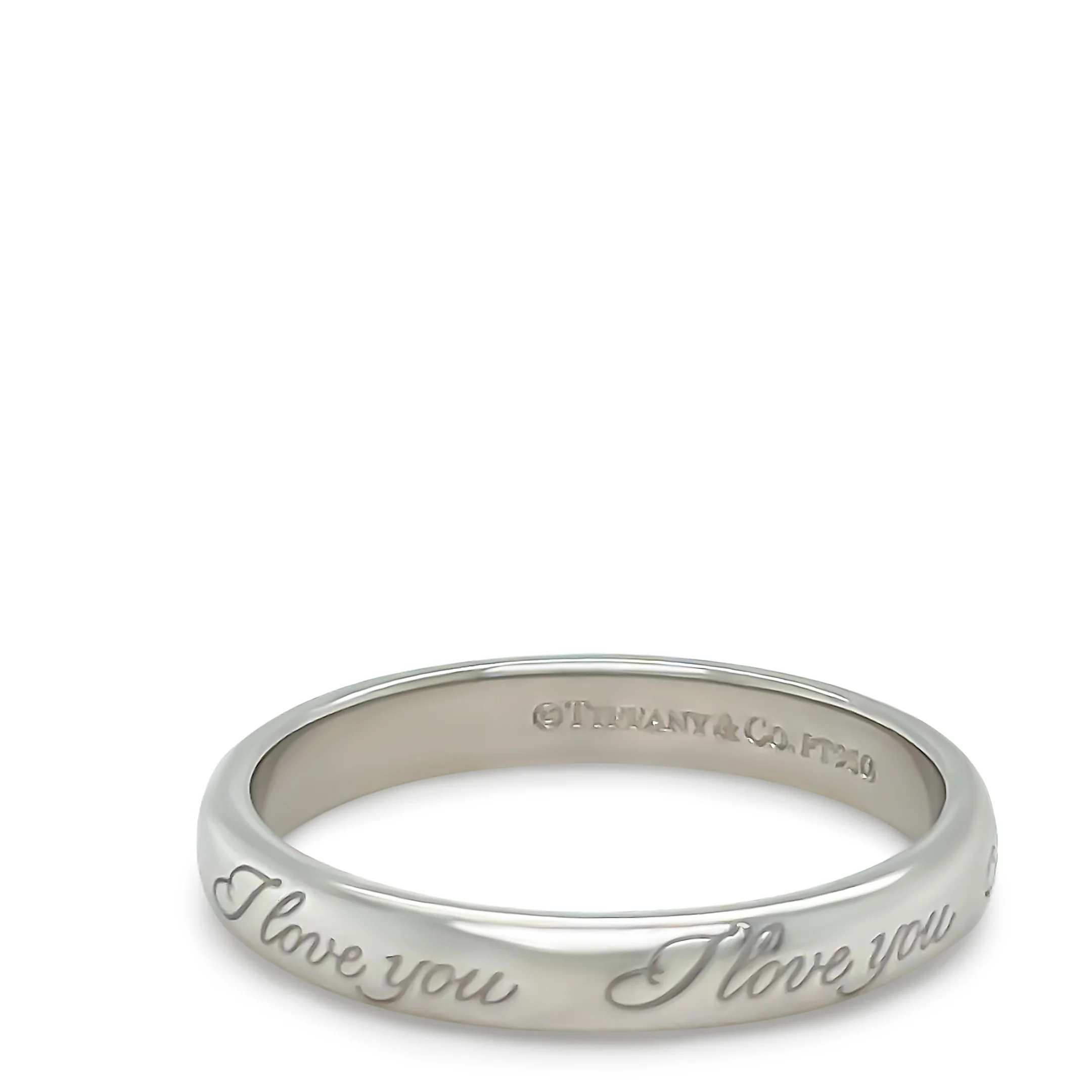 Tiffany & Co Platinum Wedding Band (I Love You) 4.43g - Image 3