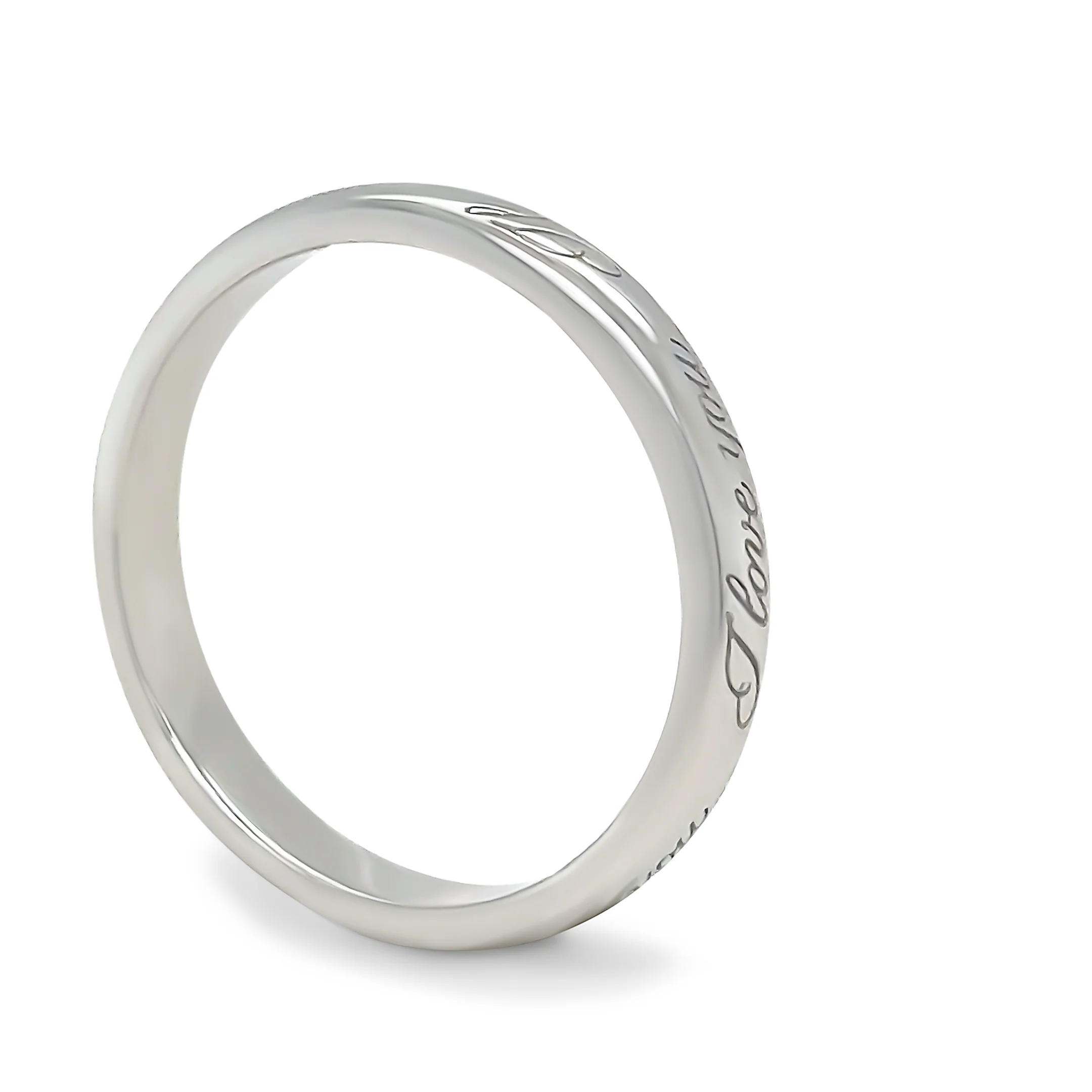 Tiffany & Co Platinum Wedding Band (I Love You) 4.43g - Image 4