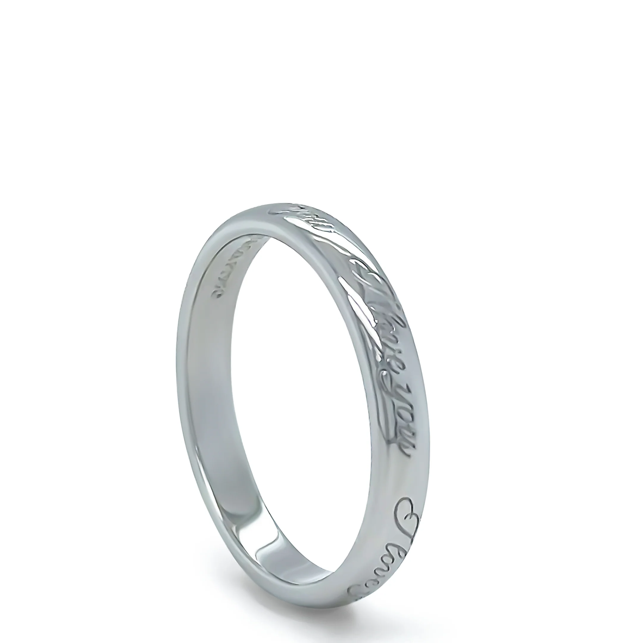 Tiffany & Co Platinum Wedding Band (I Love You) 4.43g - Image 5