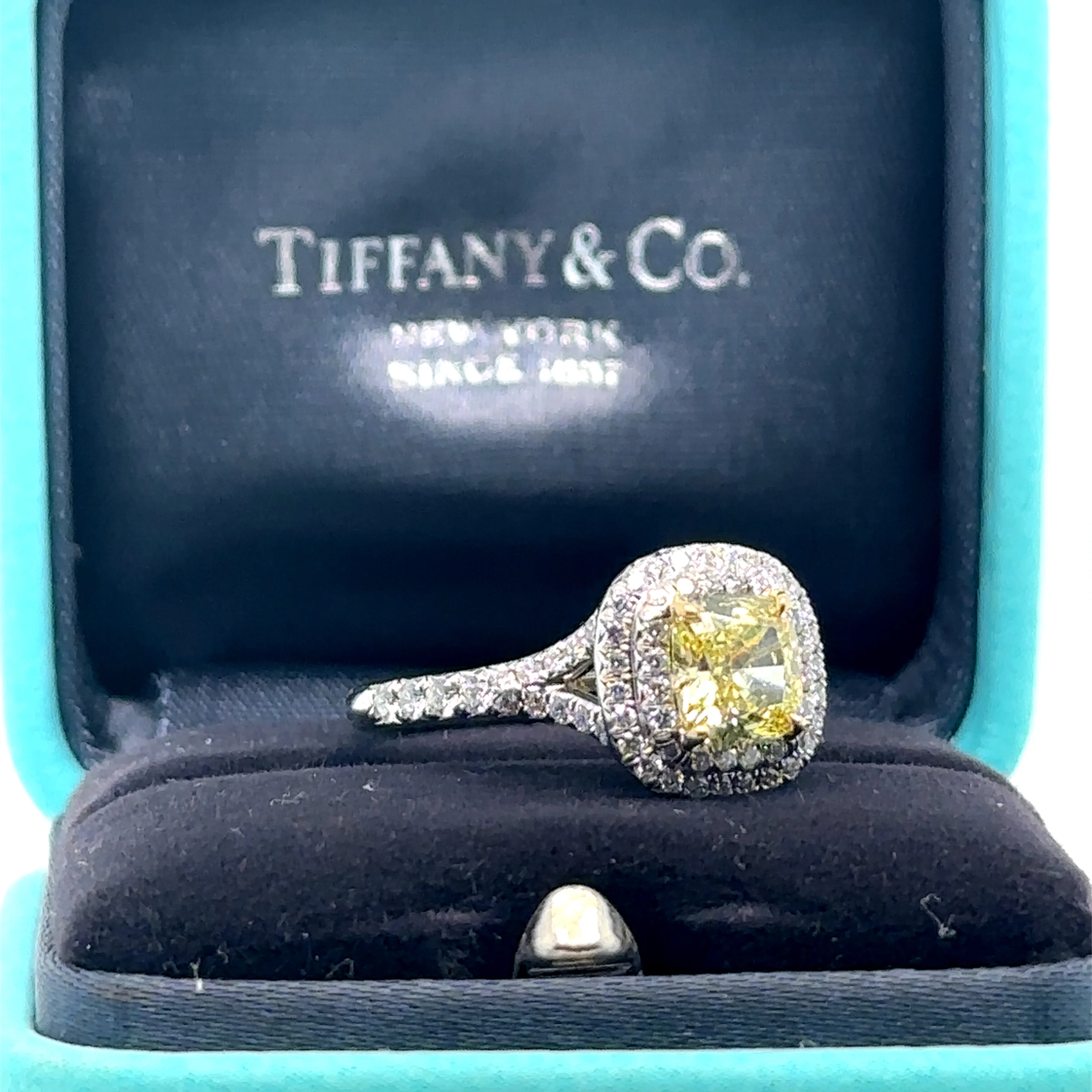 Tiffany & Co Platinum Yellow Diamond Engagement Ring 1.41ct - Image 10
