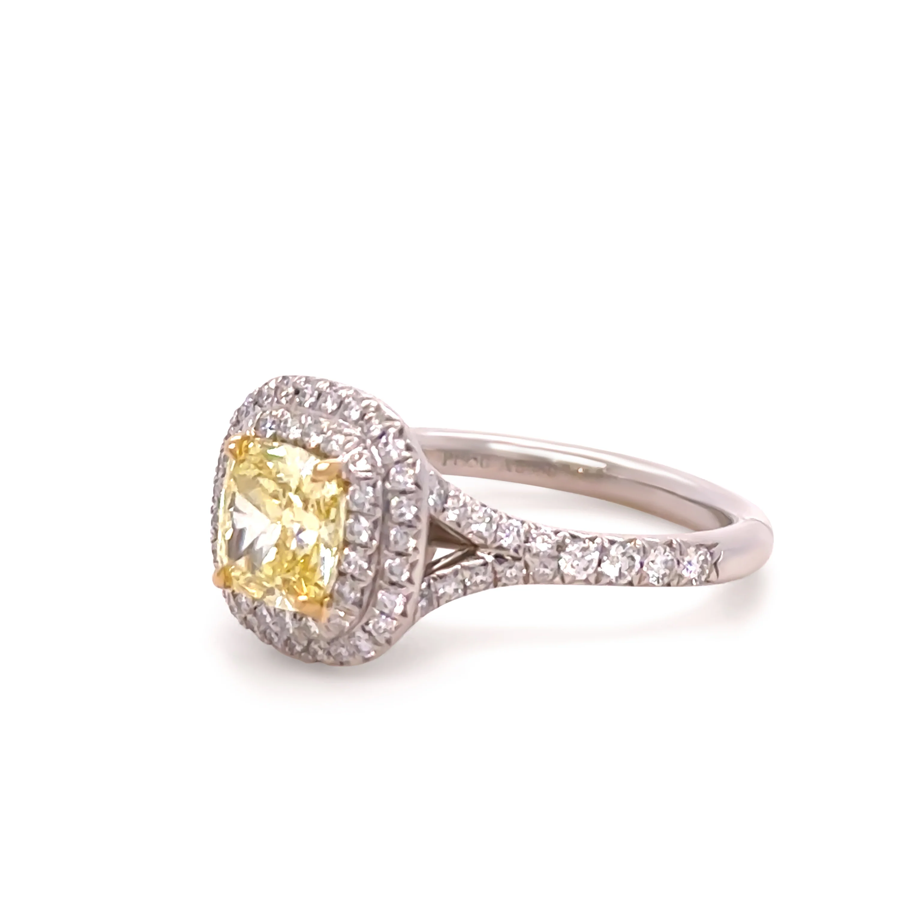 Tiffany & Co Platinum Yellow Diamond Engagement Ring 1.41ct - Image 2