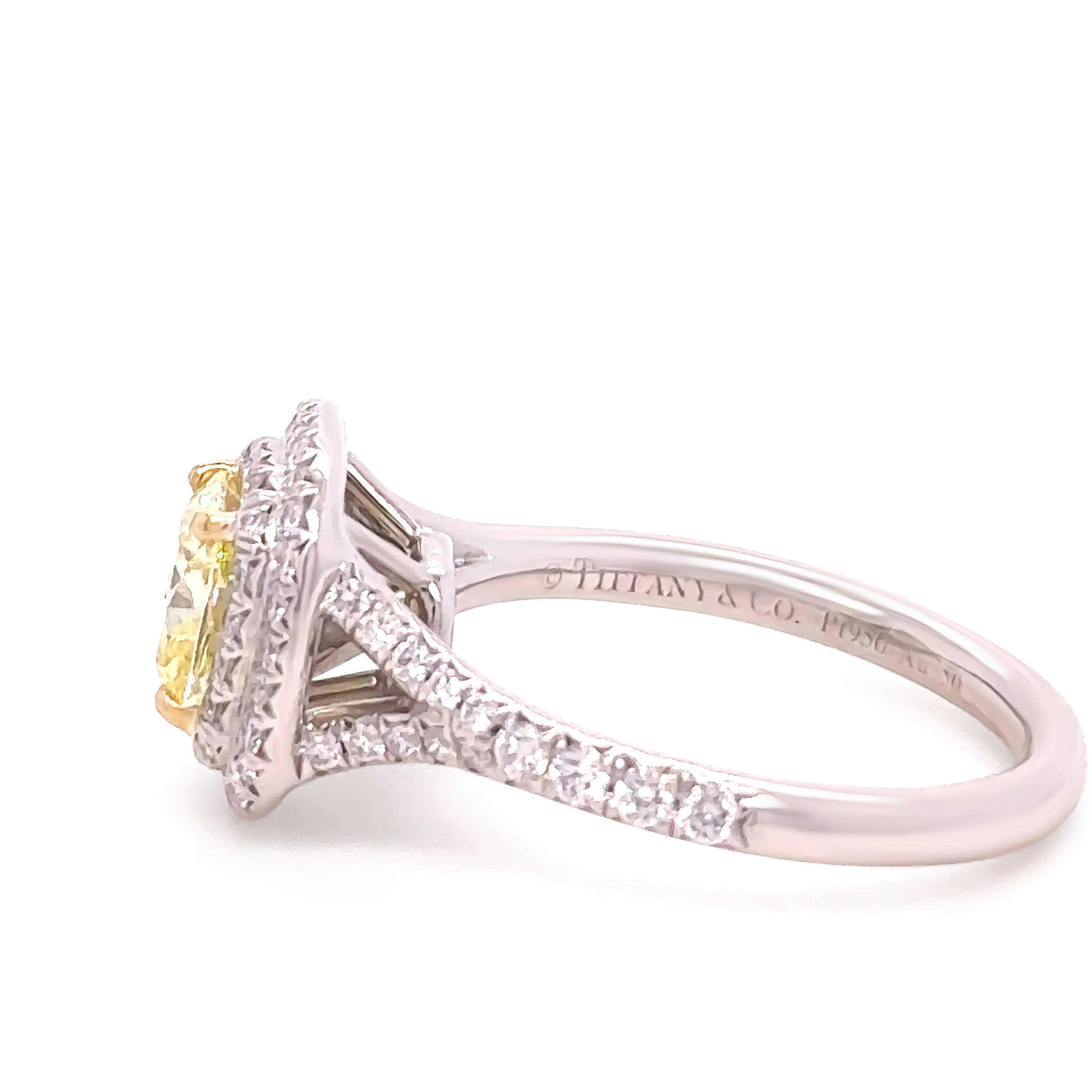 Tiffany & Co Platinum Yellow Diamond Engagement Ring 1.41ct - Image 3