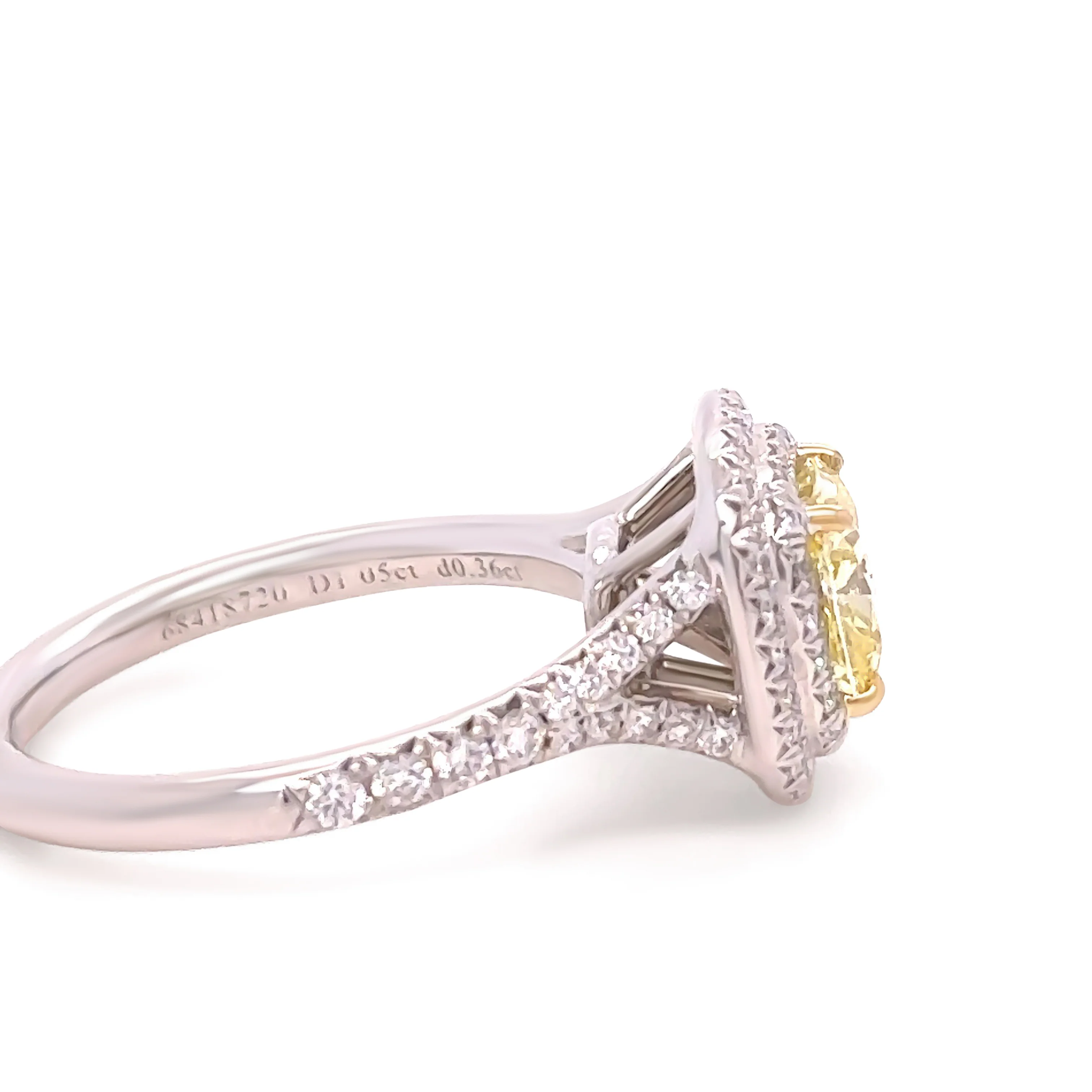 Tiffany & Co Platinum Yellow Diamond Engagement Ring 1.41ct - Image 5