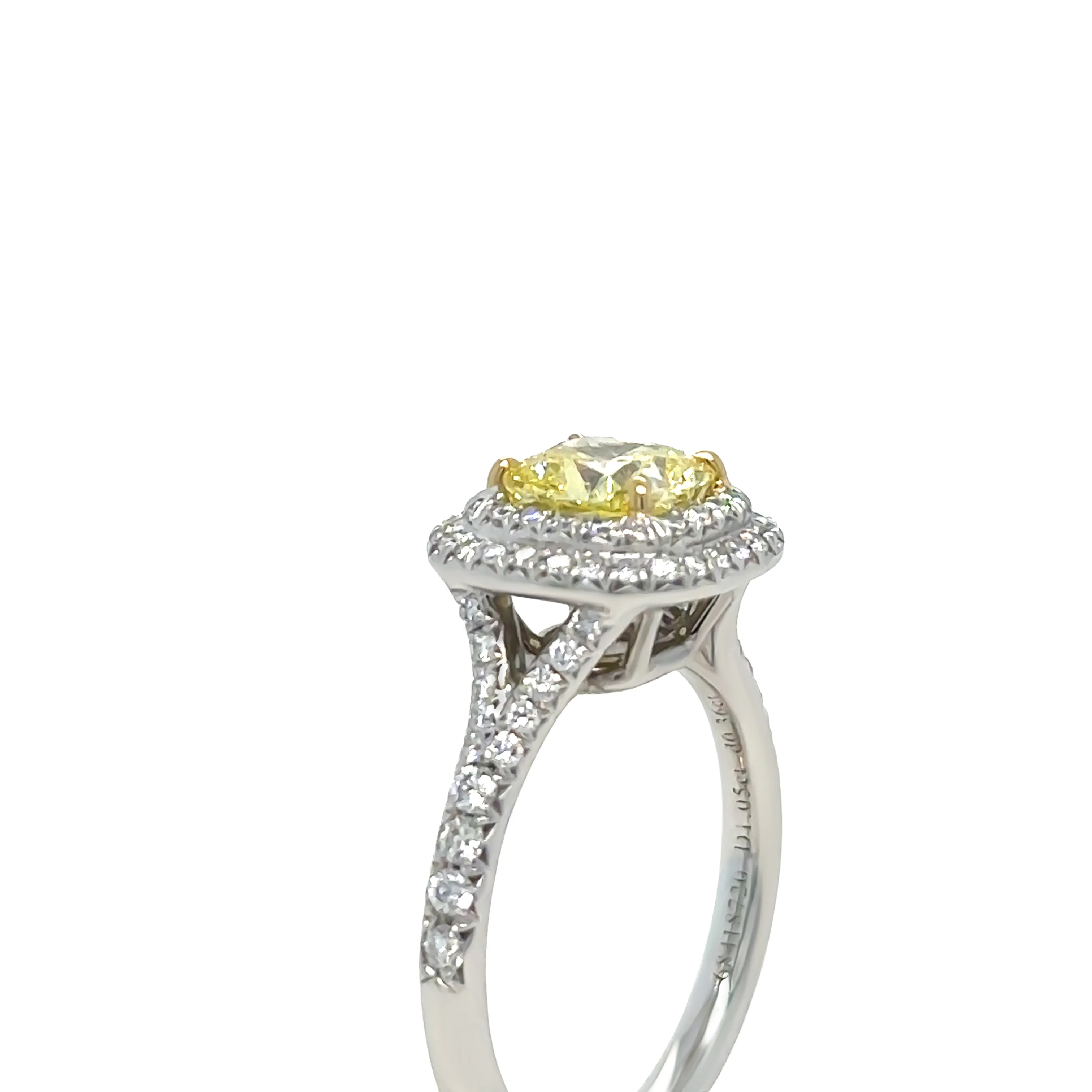 Tiffany & Co Platinum Yellow Diamond Engagement Ring 1.41ct - Image 7
