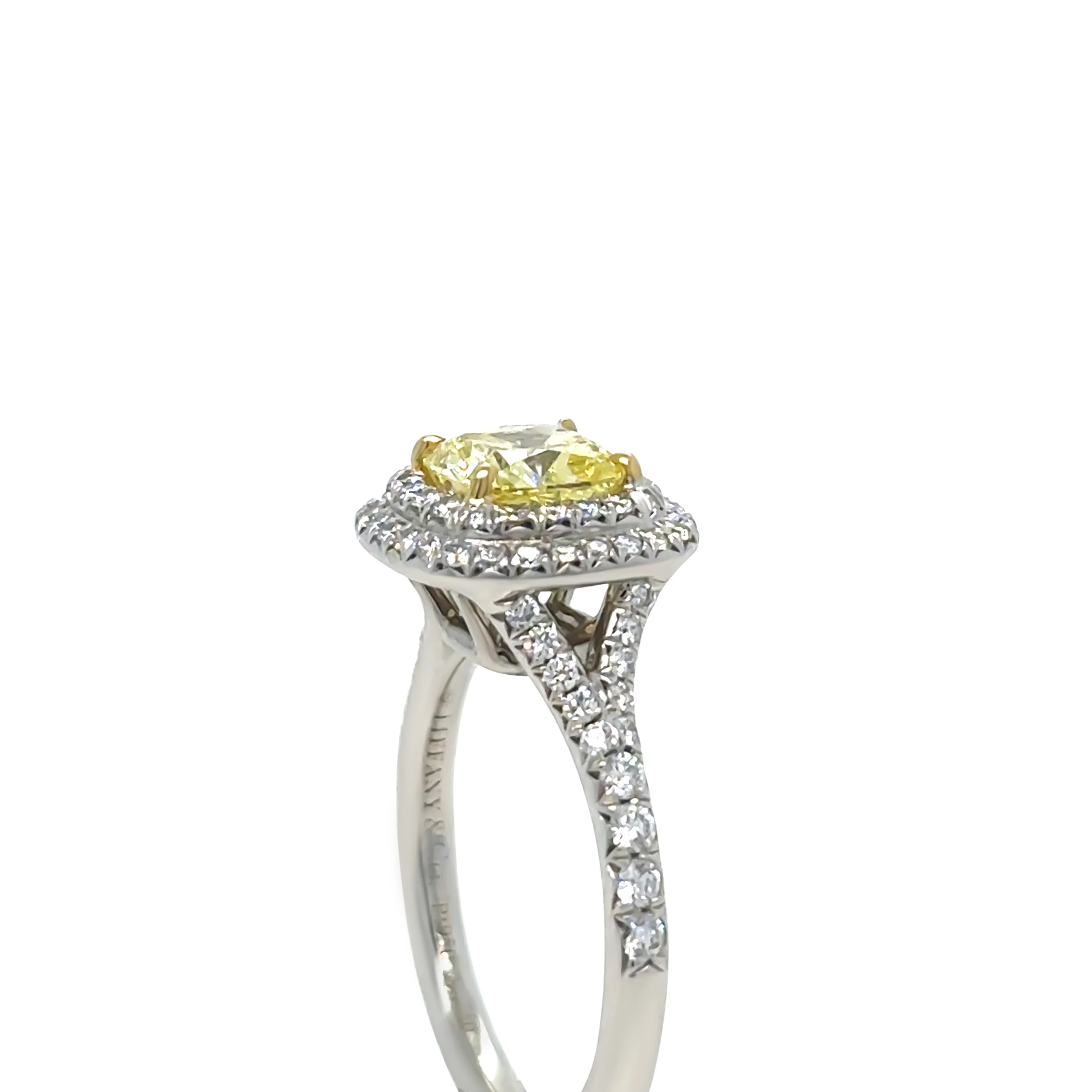 Tiffany & Co Platinum Yellow Diamond Engagement Ring 1.41ct - Image 8