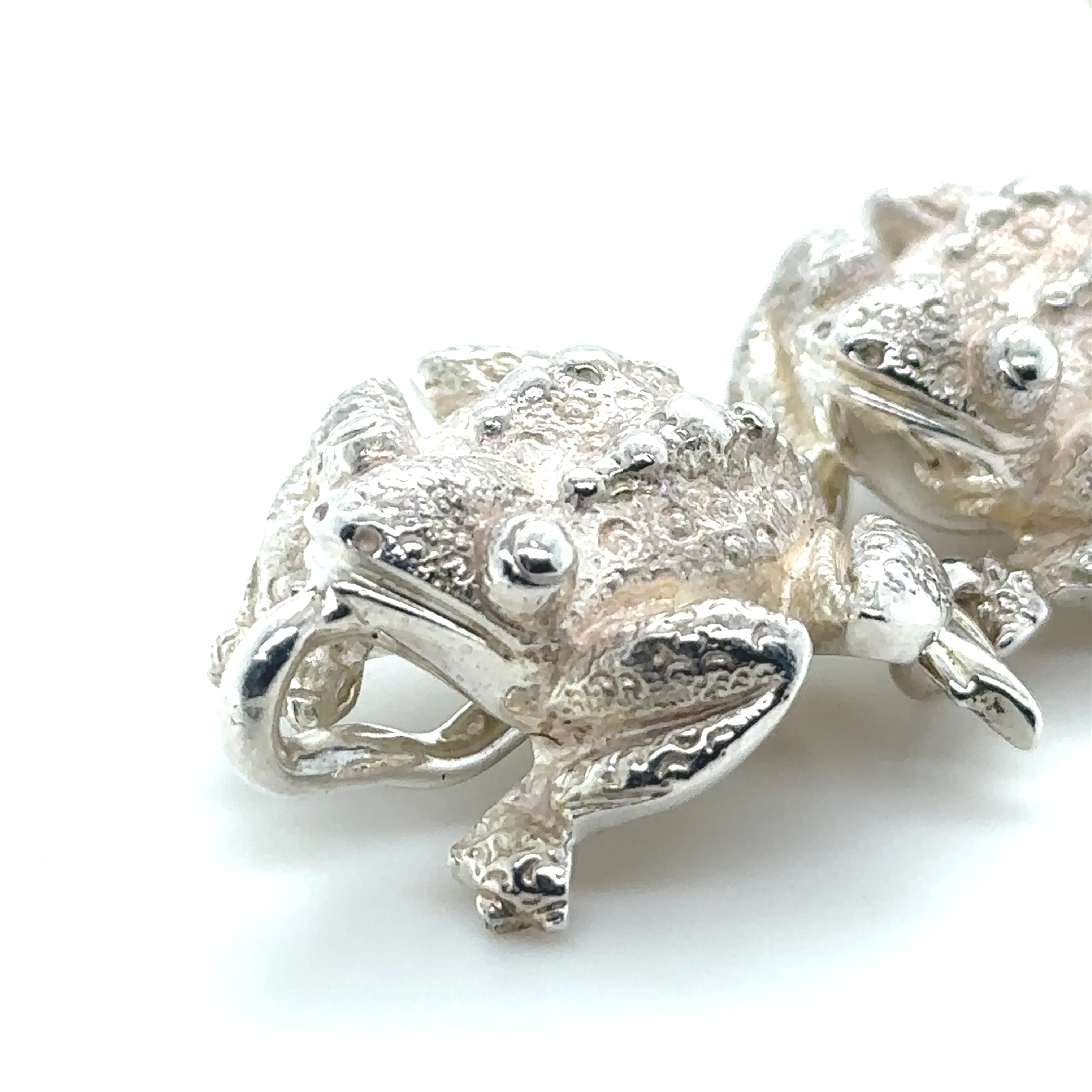 Tiffany & Co Rare Vintage Silver Frog Nature Link Bracelet 88.43g - Image 3