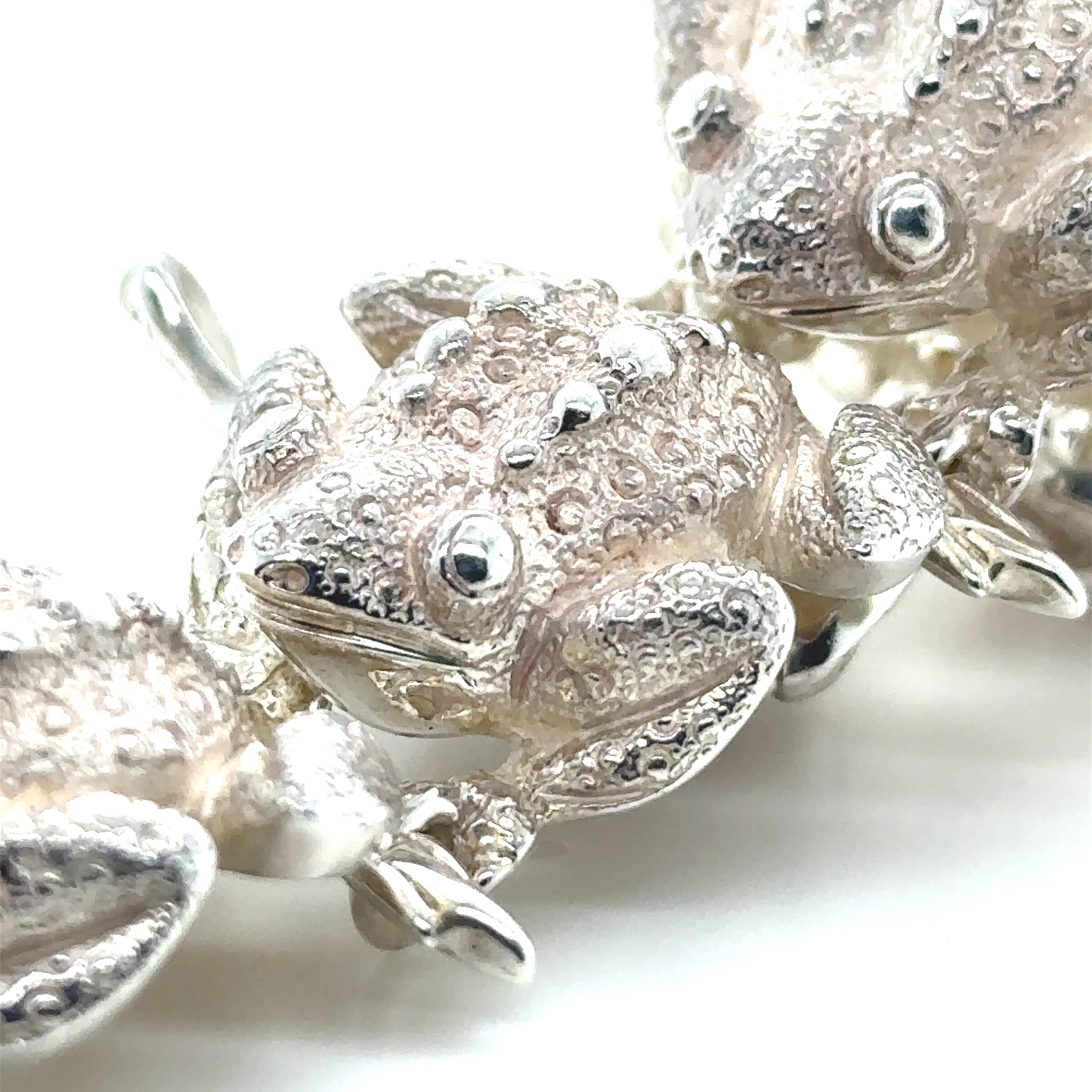 Tiffany & Co Rare Vintage Silver Frog Nature Link Bracelet 88.43g - Image 4