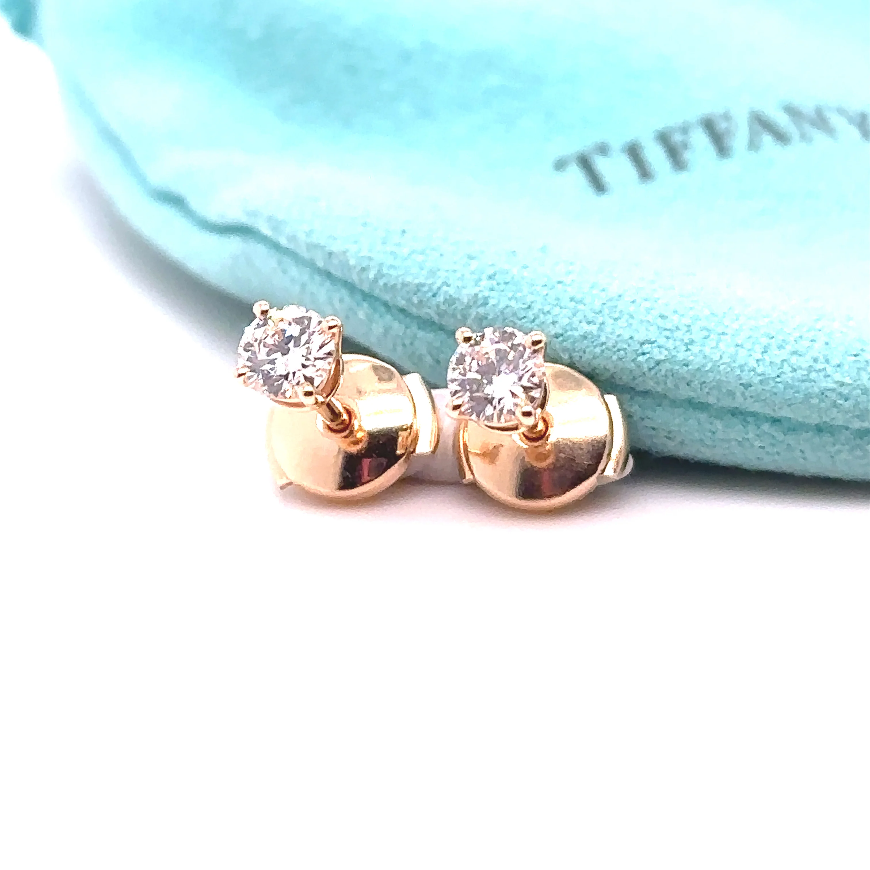 Tiffany & Co Rose Gold and Diamond Earrings - Image 10